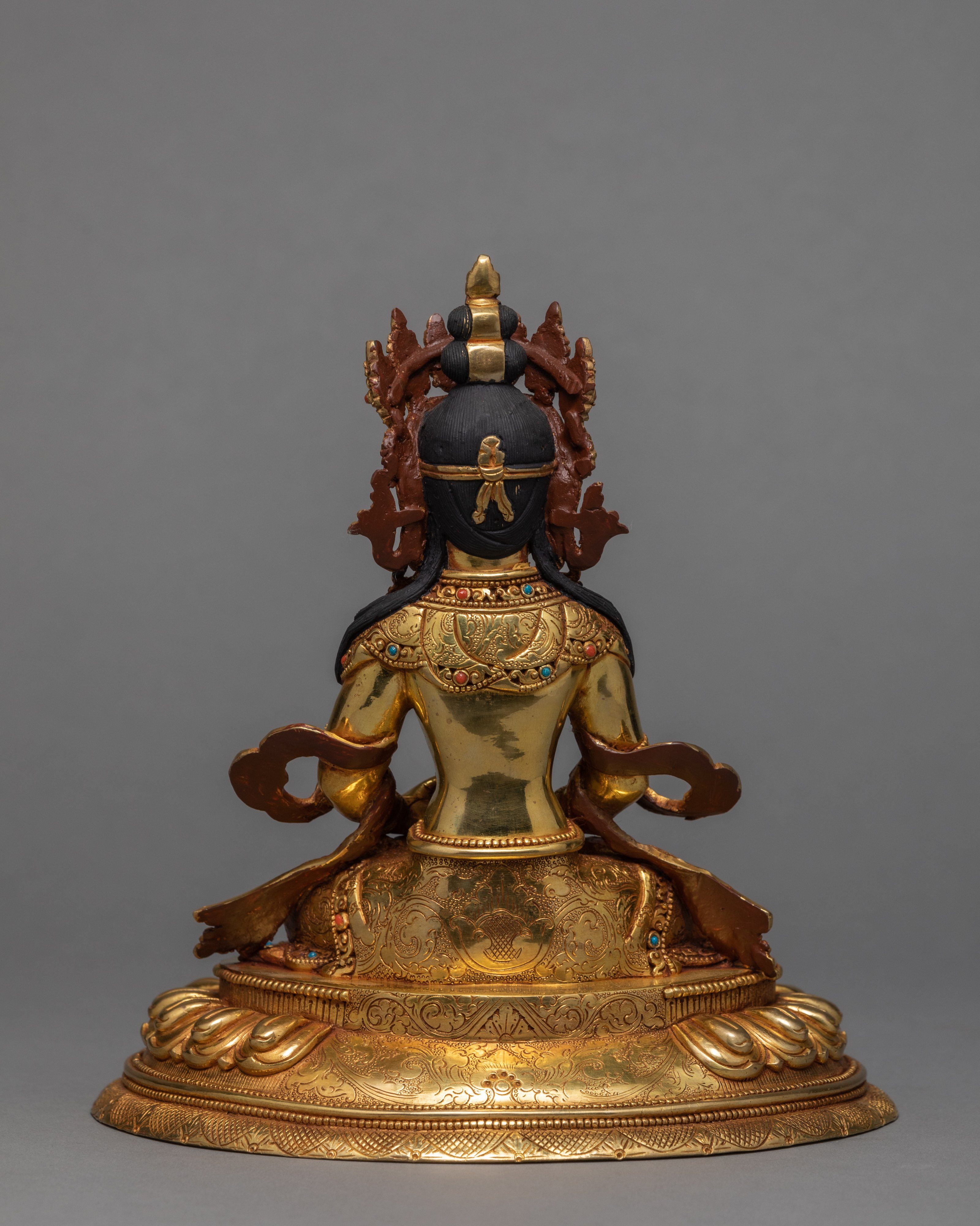 Amitayus Buddha | Handcarved Gold Gilded Statue