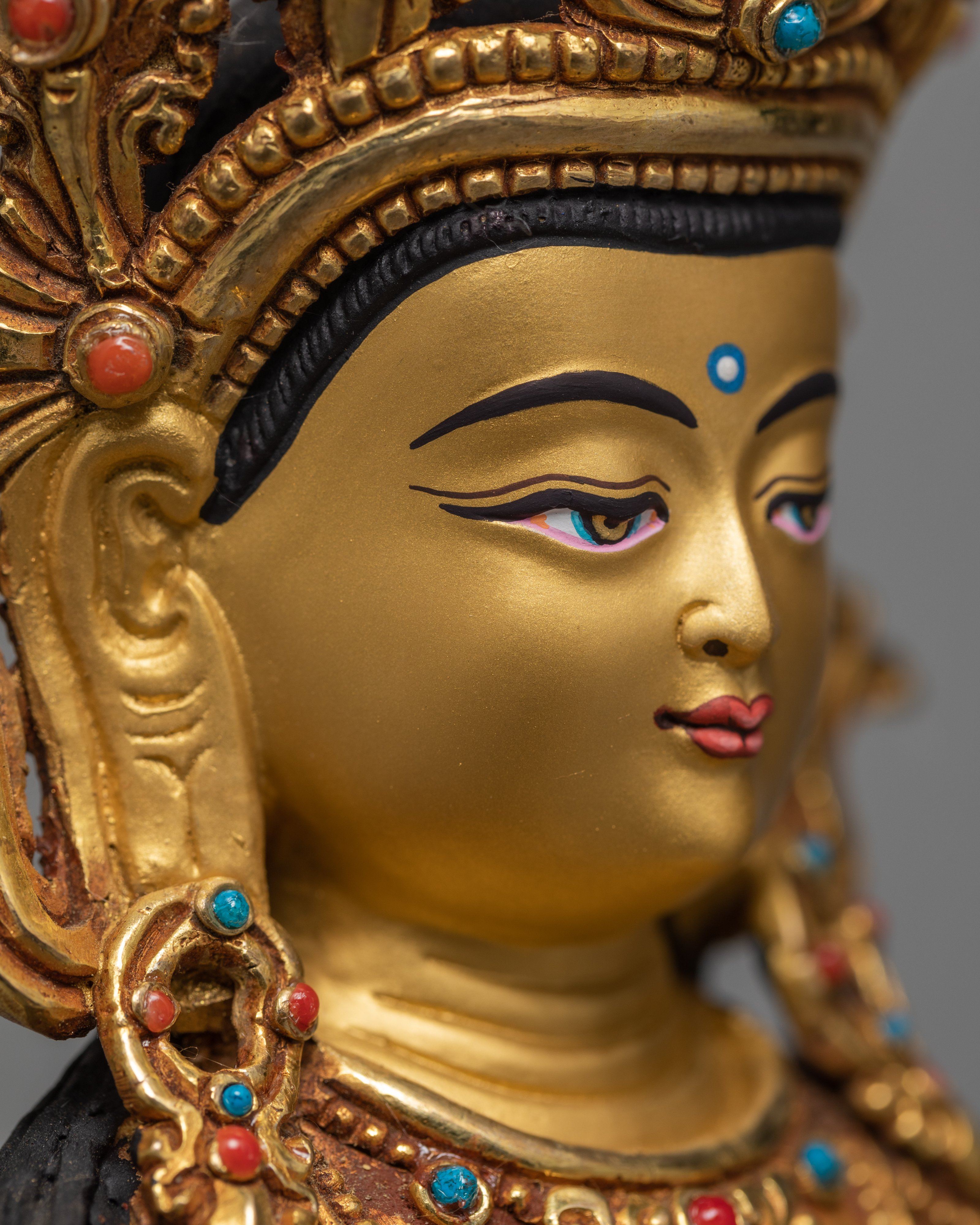 Amitayus Buddha | Handcarved Gold Gilded Statue