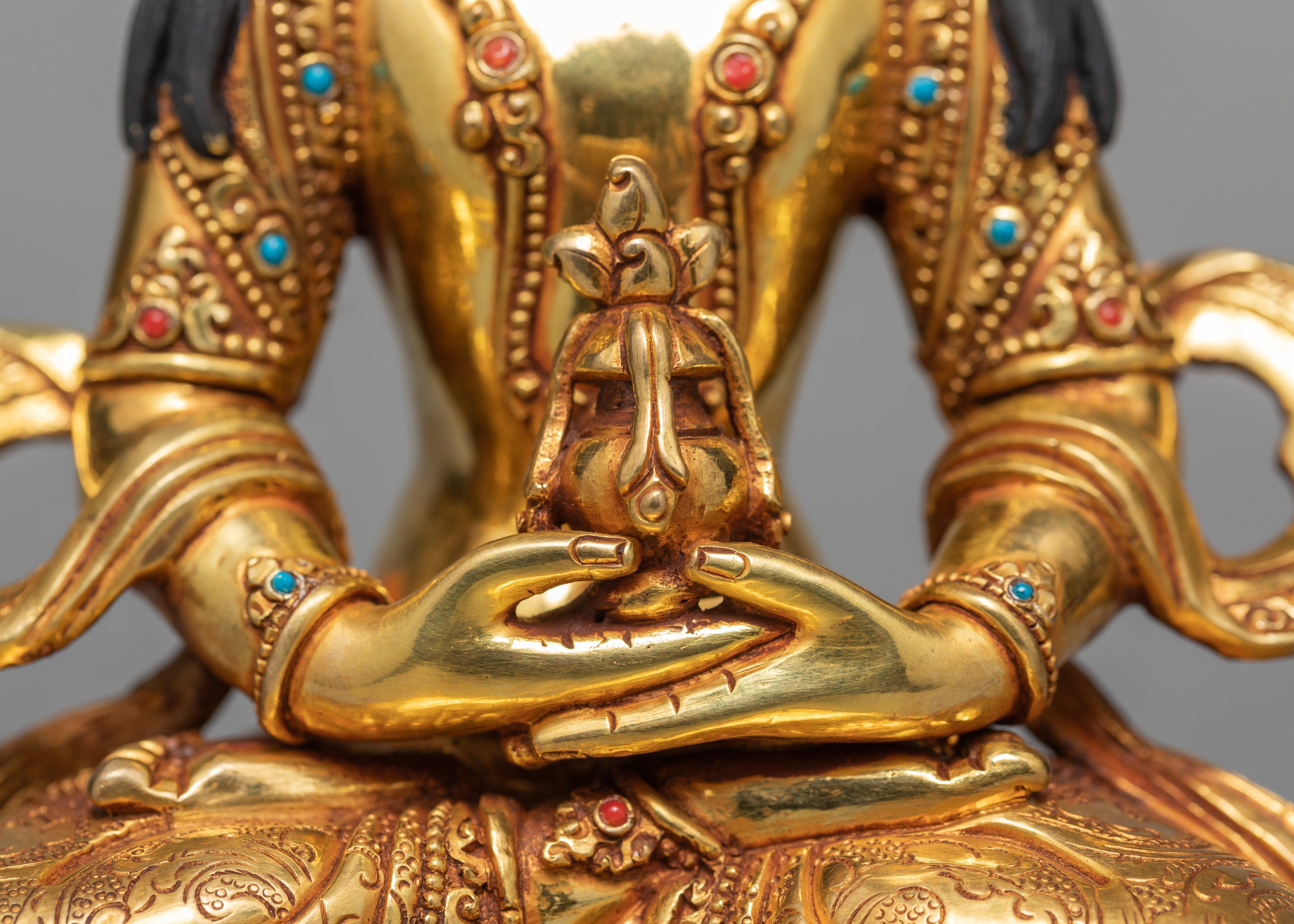Amitayus Buddha | Handcarved Gold Gilded Statue