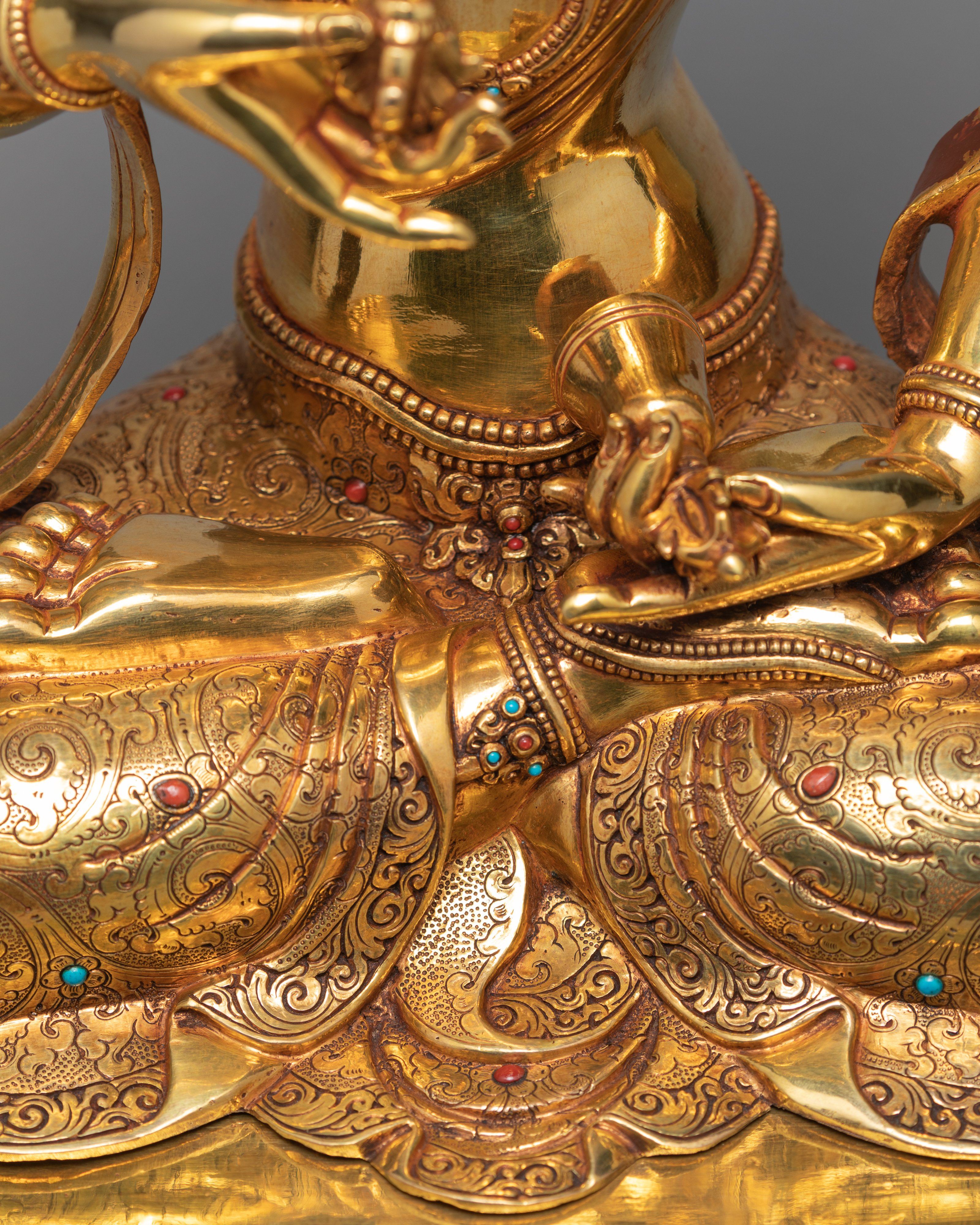 Beautiful, Vajrasattva (Dorje Sempa) 24K Gold Statue