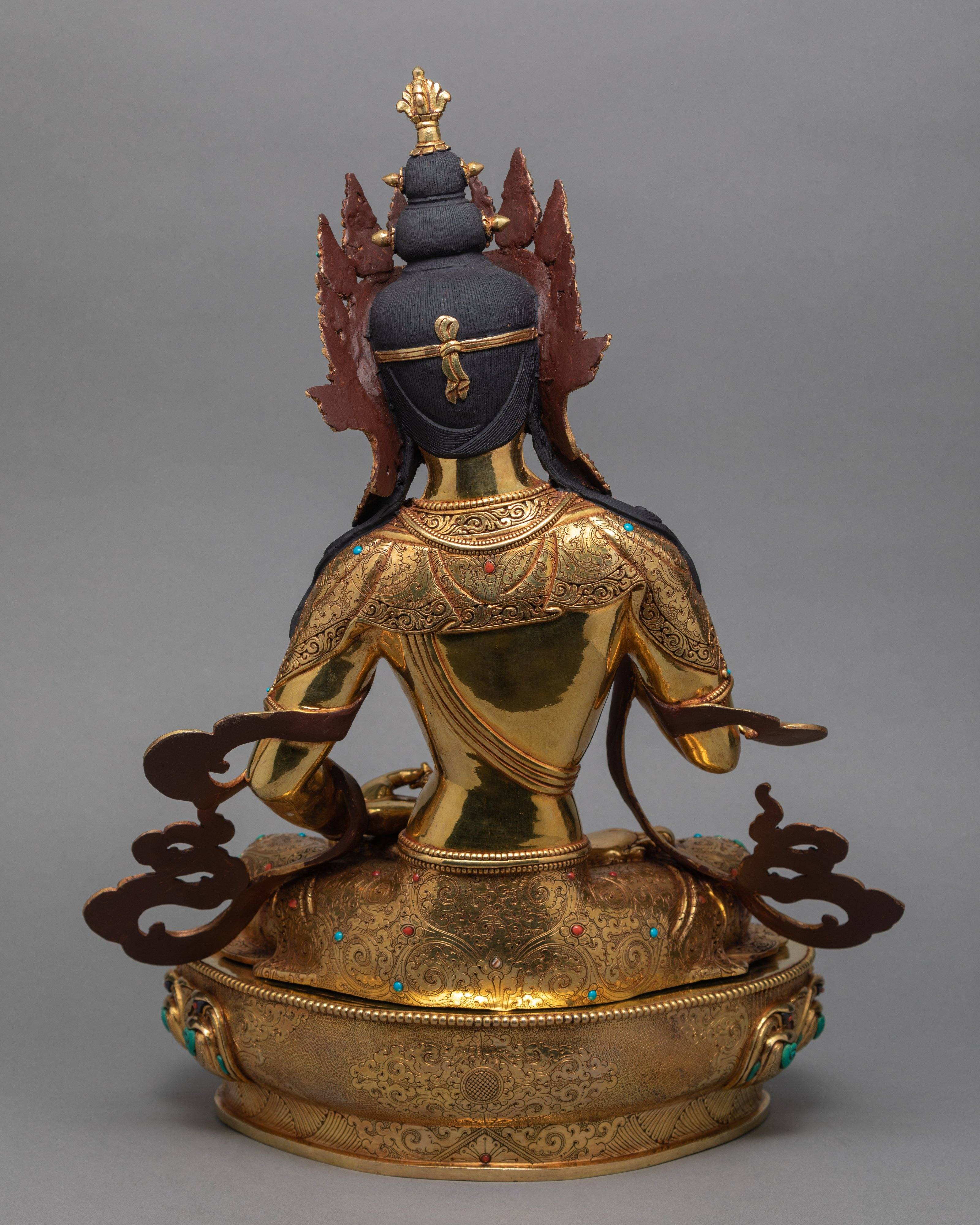 Beautiful, Vajrasattva (Dorje Sempa) 24K Gold Statue