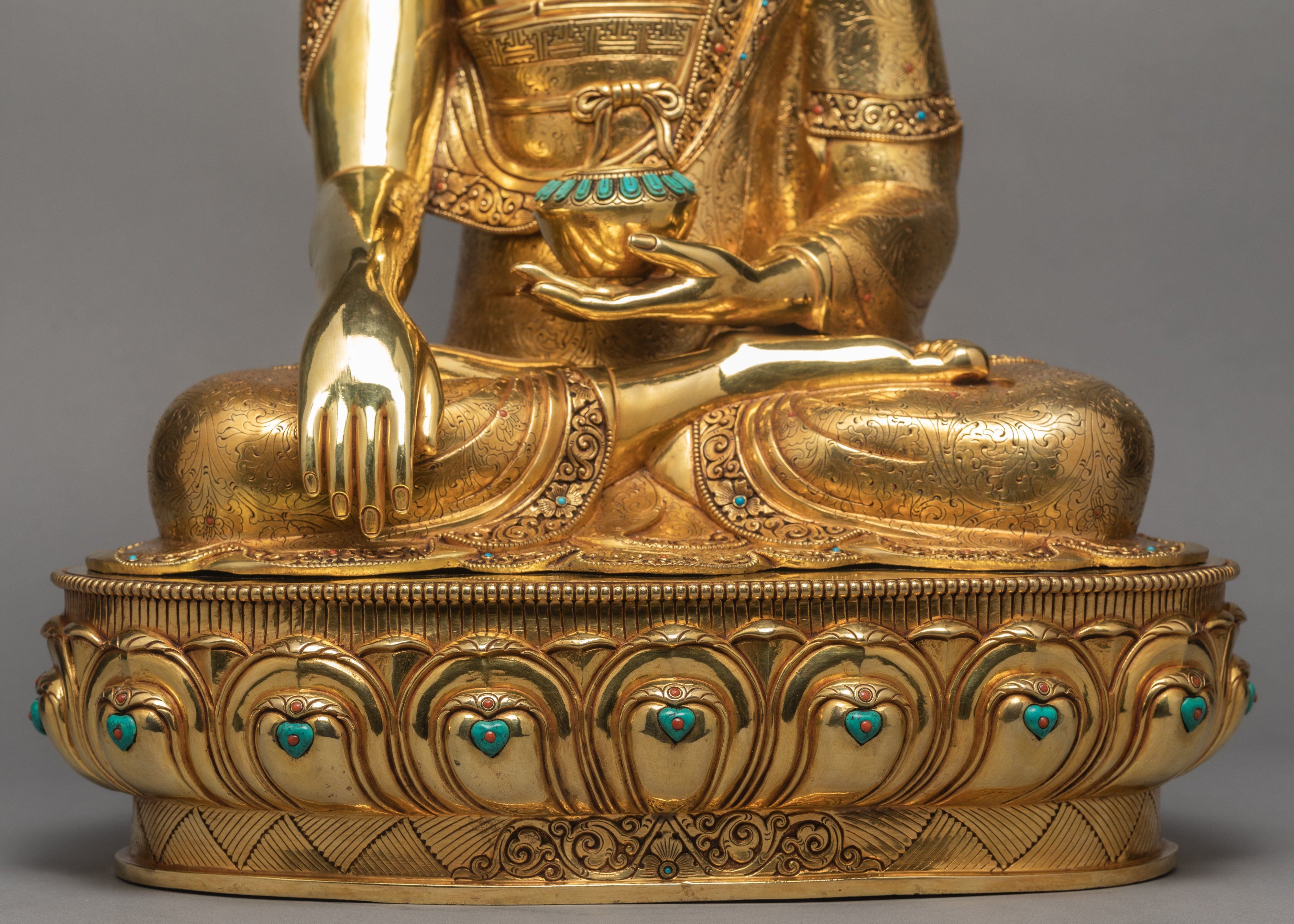 Buddha Shakyamuni | Gautam Buddha Statue | Purely Gold Gilded Statue