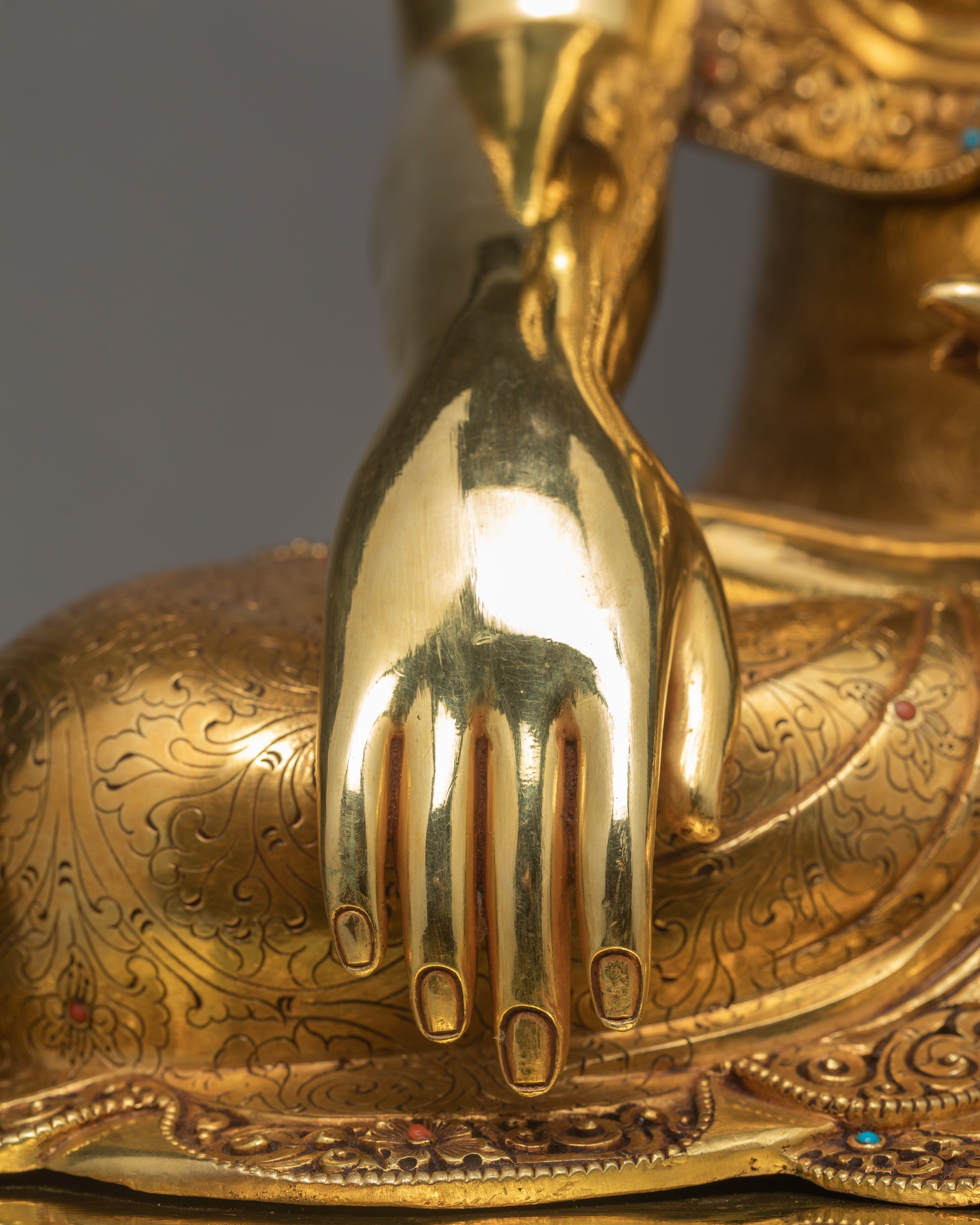 Buddha Shakyamuni | Gautam Buddha Statue | Purely Gold Gilded Statue