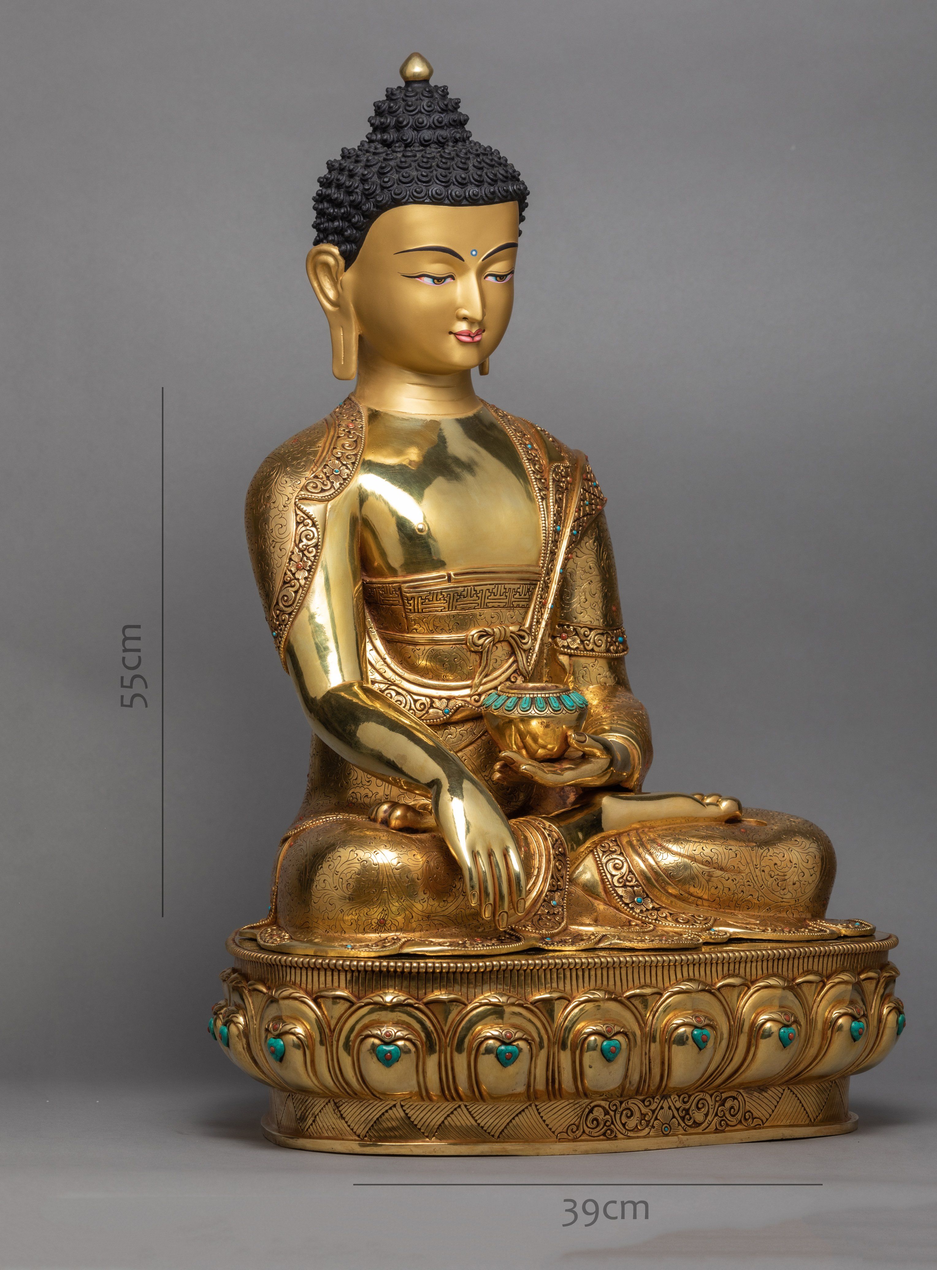 Buddha Shakyamuni | Gautam Buddha Statue | Purely Gold Gilded Statue