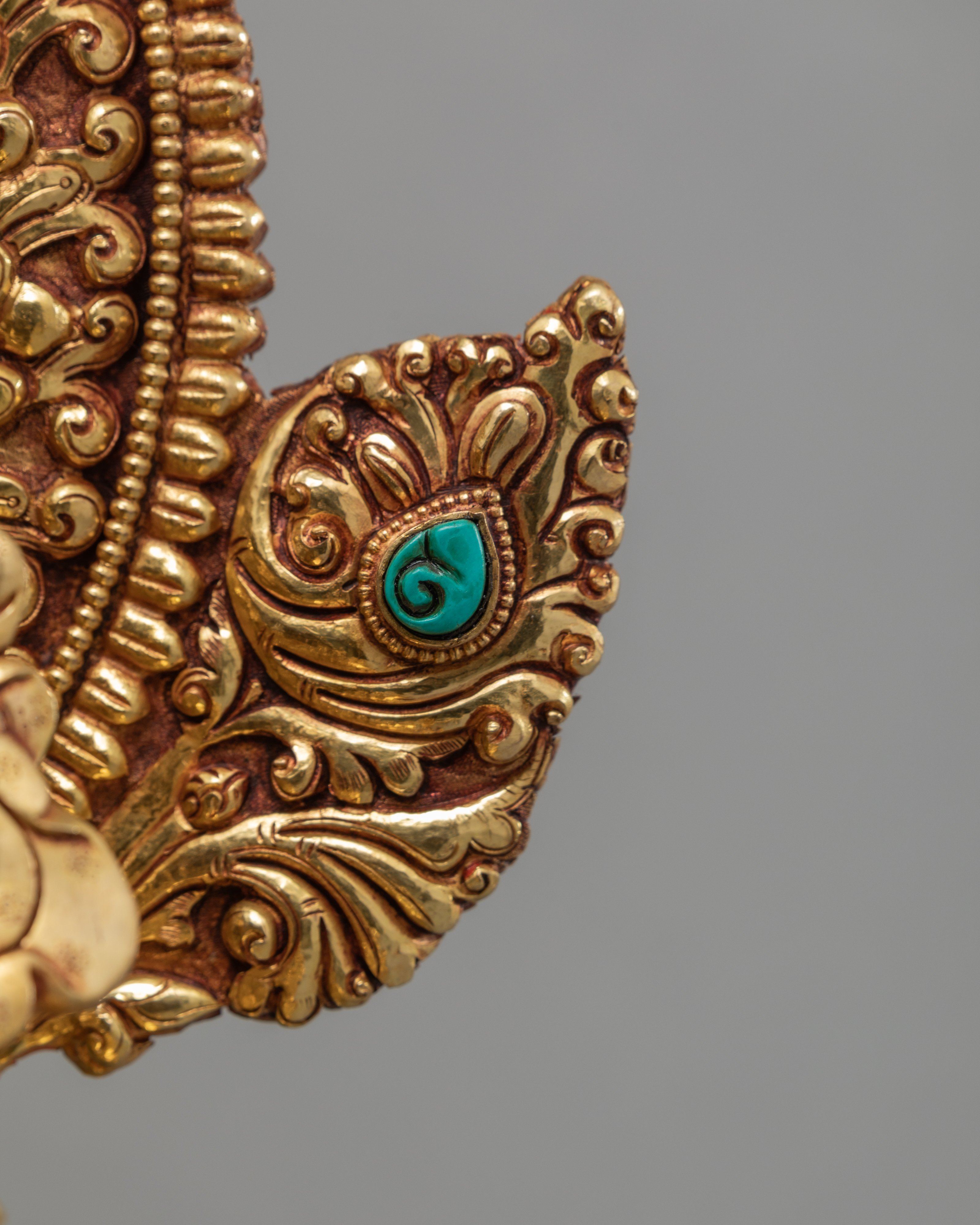 Dzambhala Statue | Jambala in Throne | 24K Gold Gilded Wealth Deity