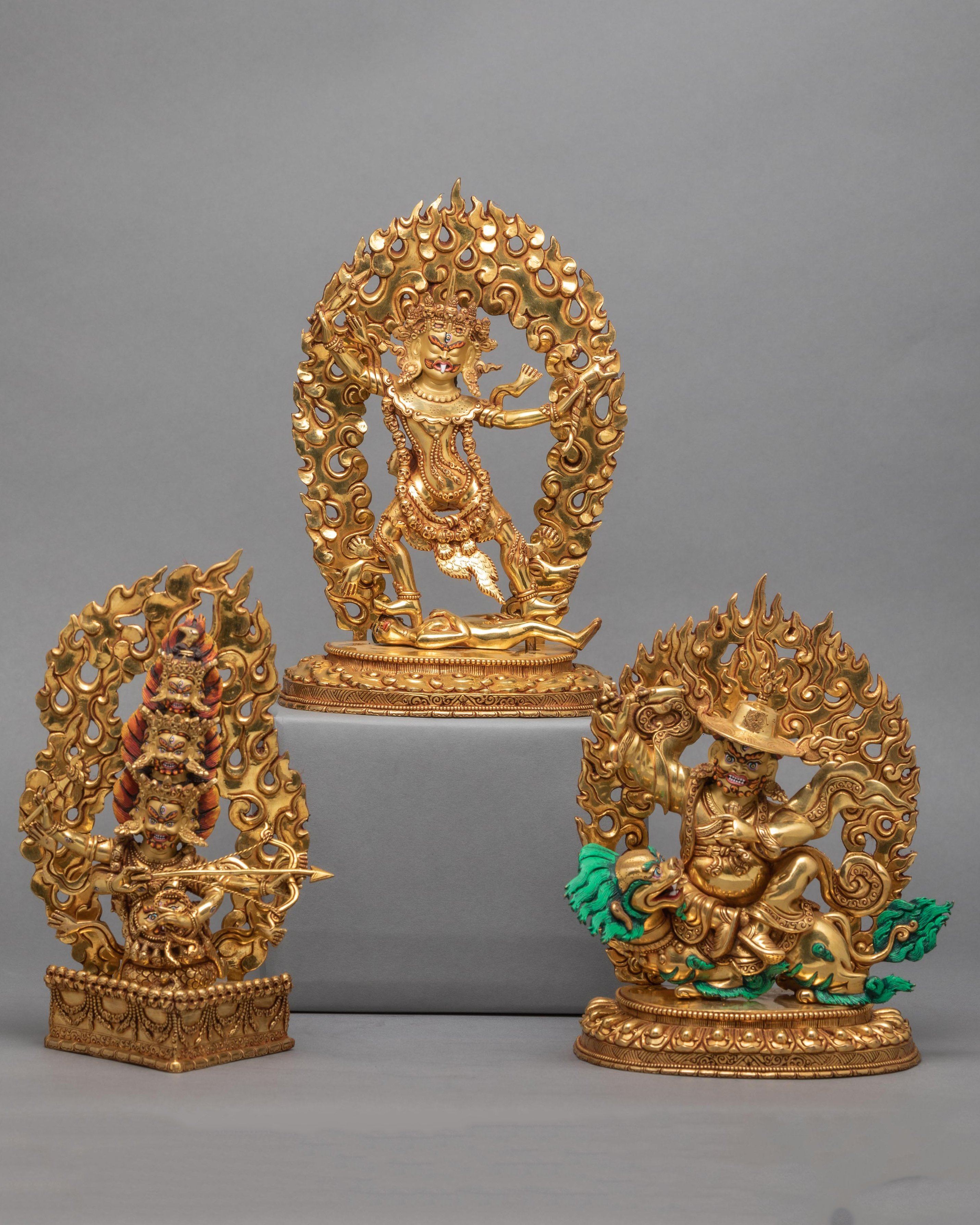 Ekajati, Rahula and Dorje Lekpa Statue