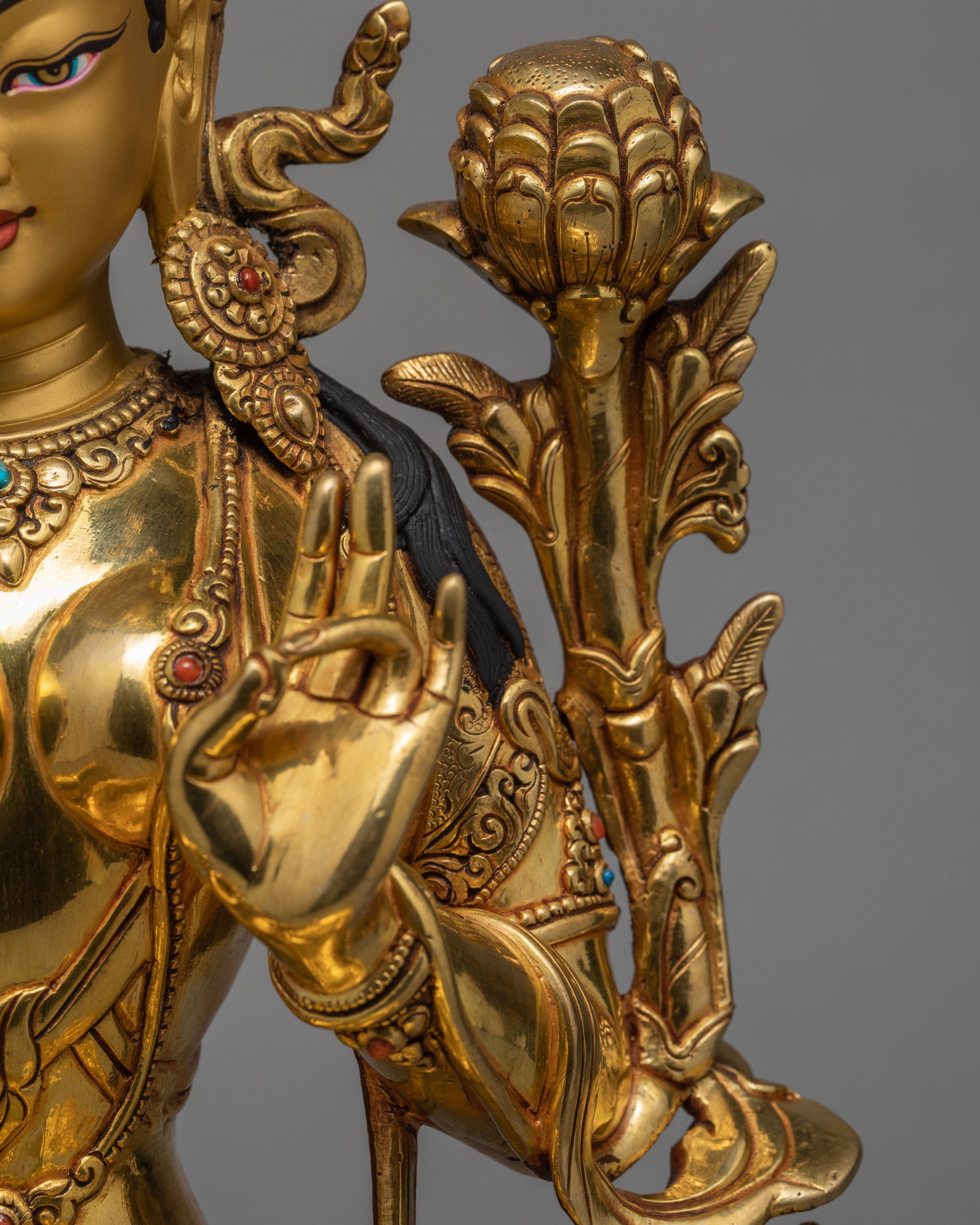 Green Tara Statue | Beautifully Hand-carved Mother Tara Statue | Traditional Himalayan Buddhist Art
