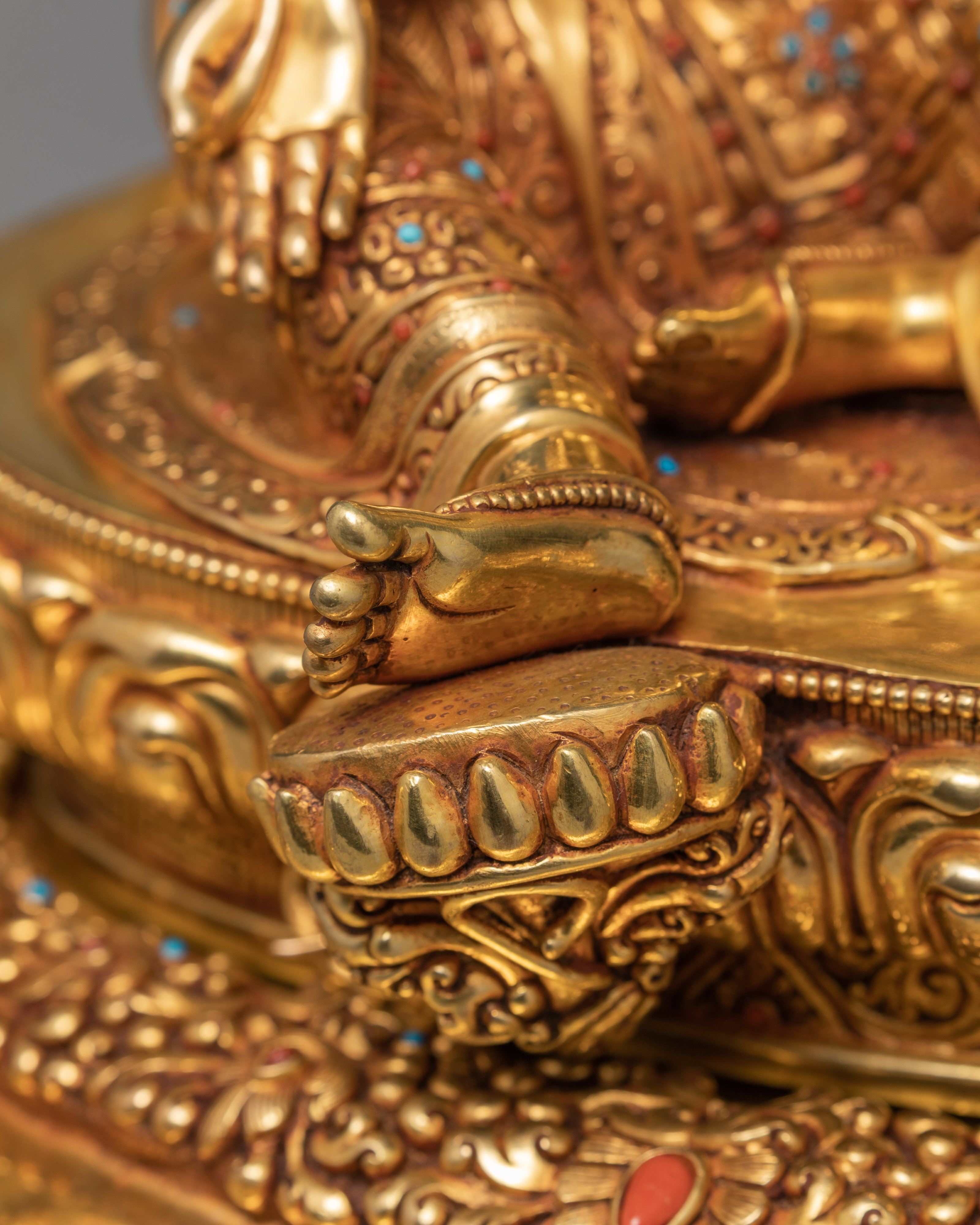 Tibeten Green Tara Goddess Statue | Beautifully Hand-carved Himalayan Art