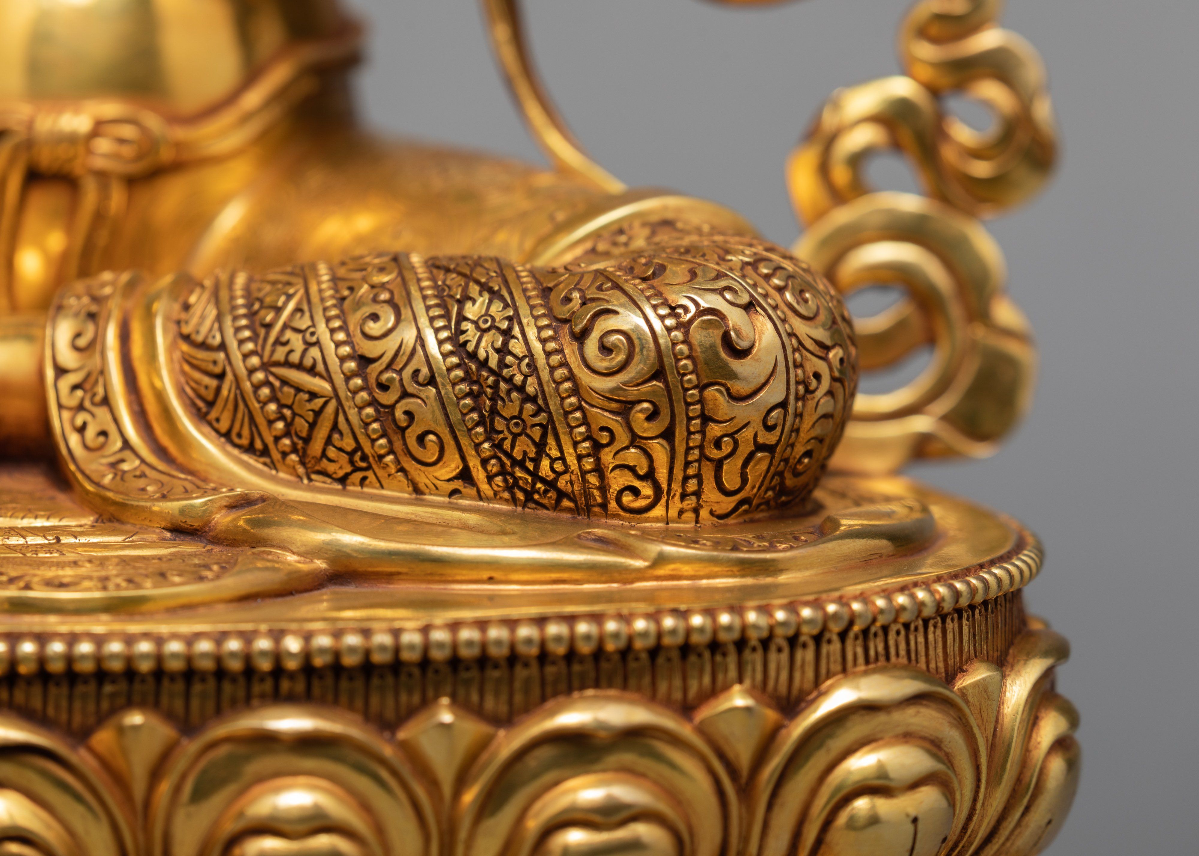 Green Tara Statue, Hand Carved Tara Statue, 24K Gold Gilded Tara