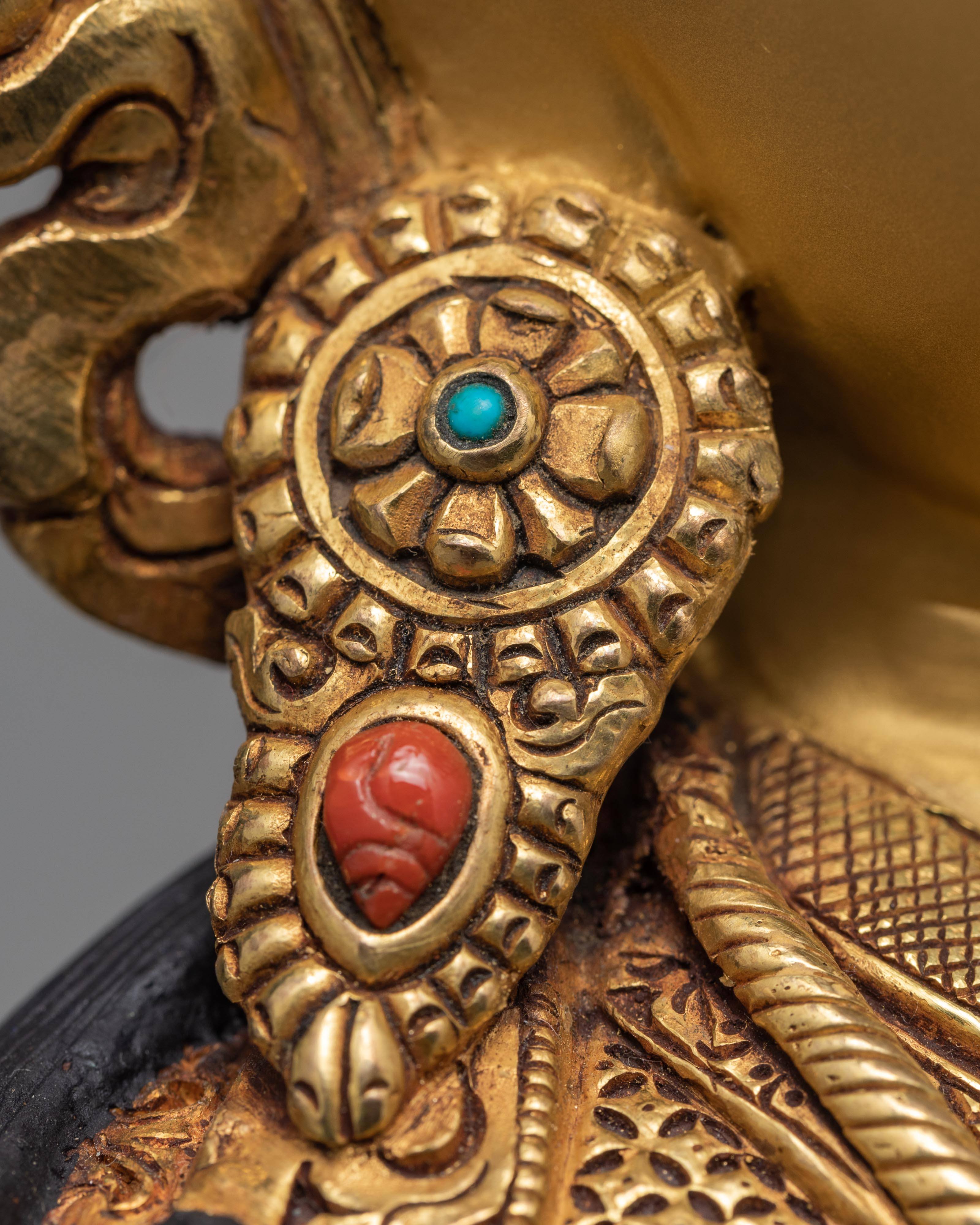 Guru Rinpoche Statue, 24K Gold Gilded Statue, Guru Padmasambhava