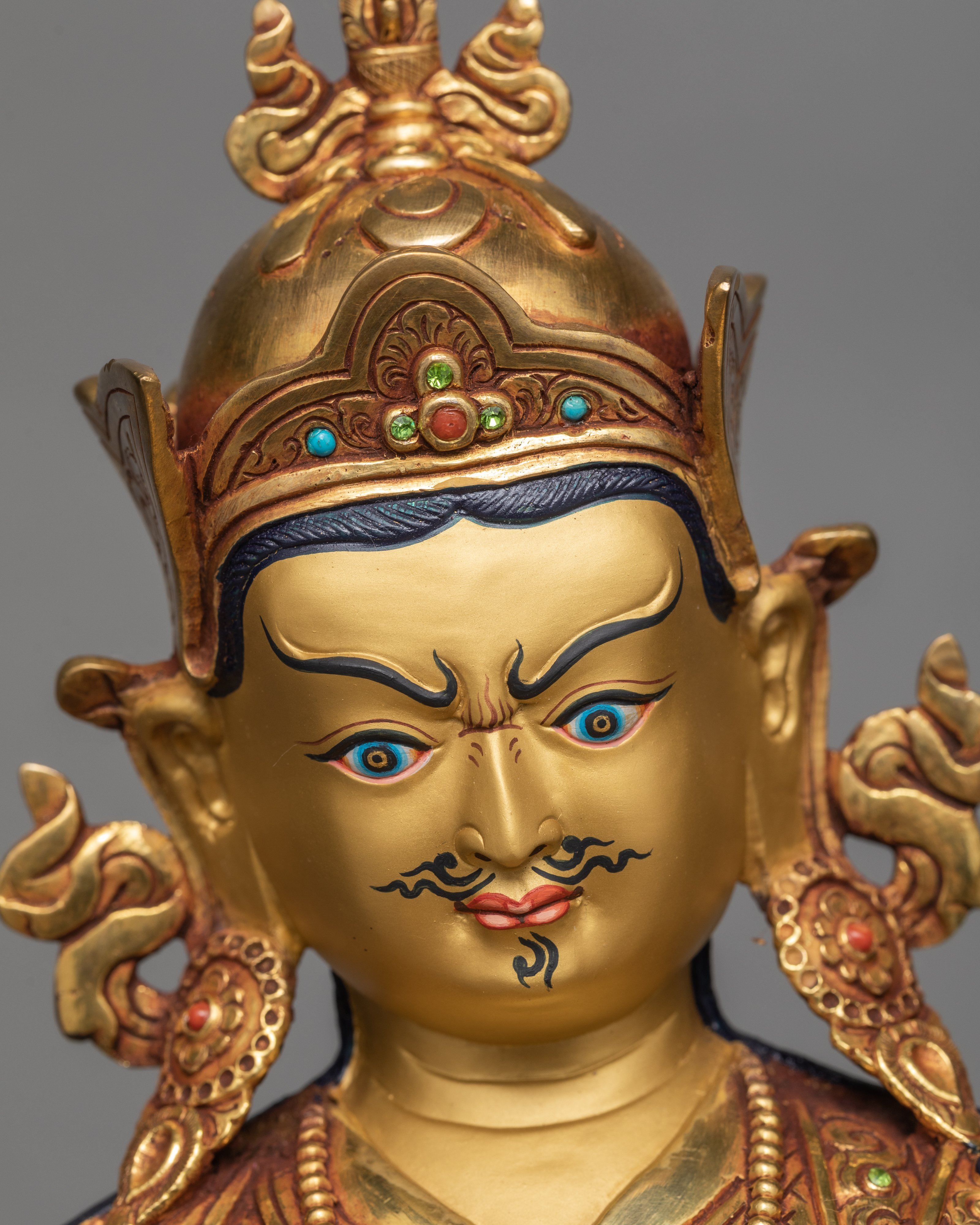 Guru Rinpoche Statue, Guru Padmasambhava, 24K Gold Gilded Guru Statue