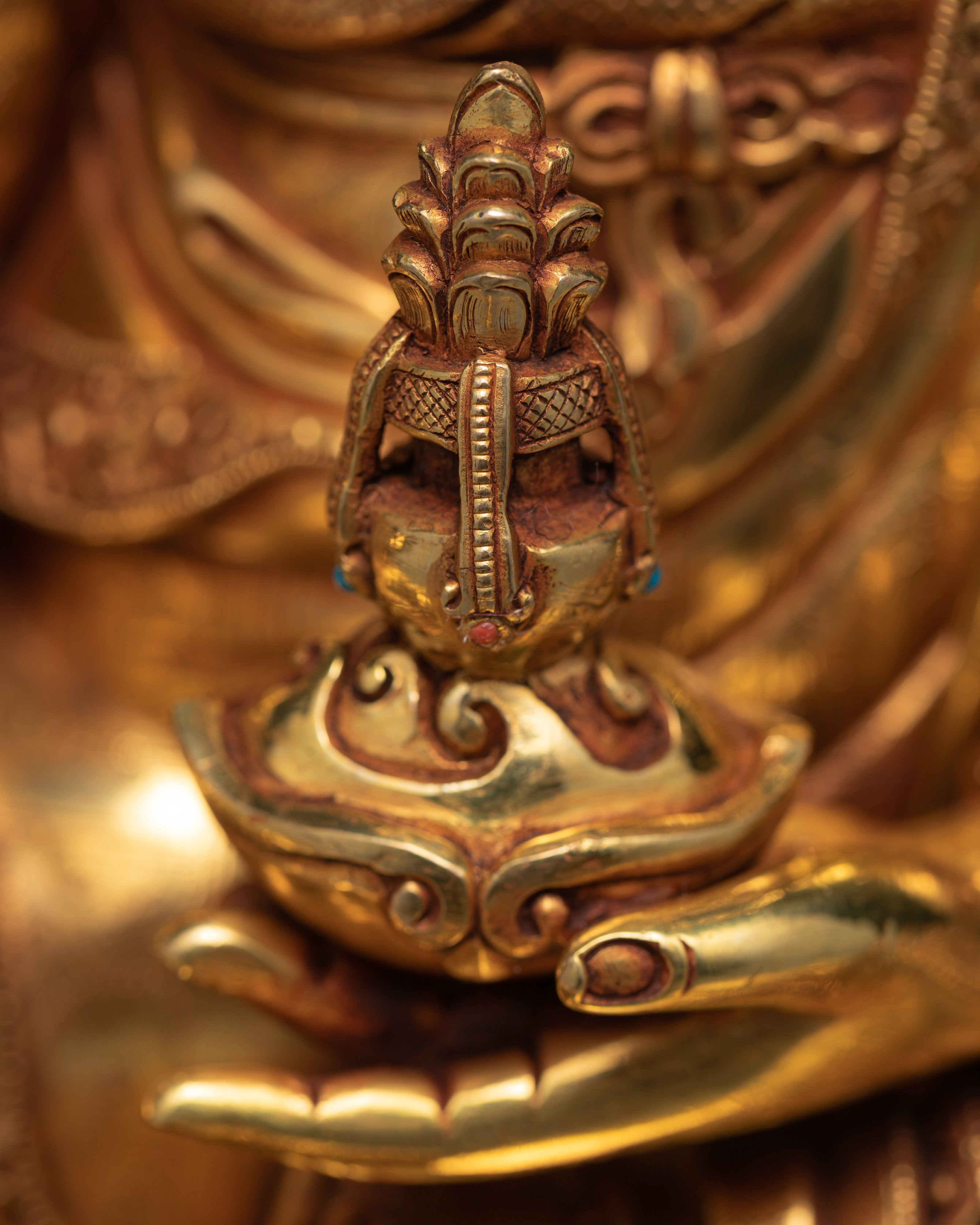 Guru Rinpoche Statue | Gold Gilded Padmasambhava Sculpture