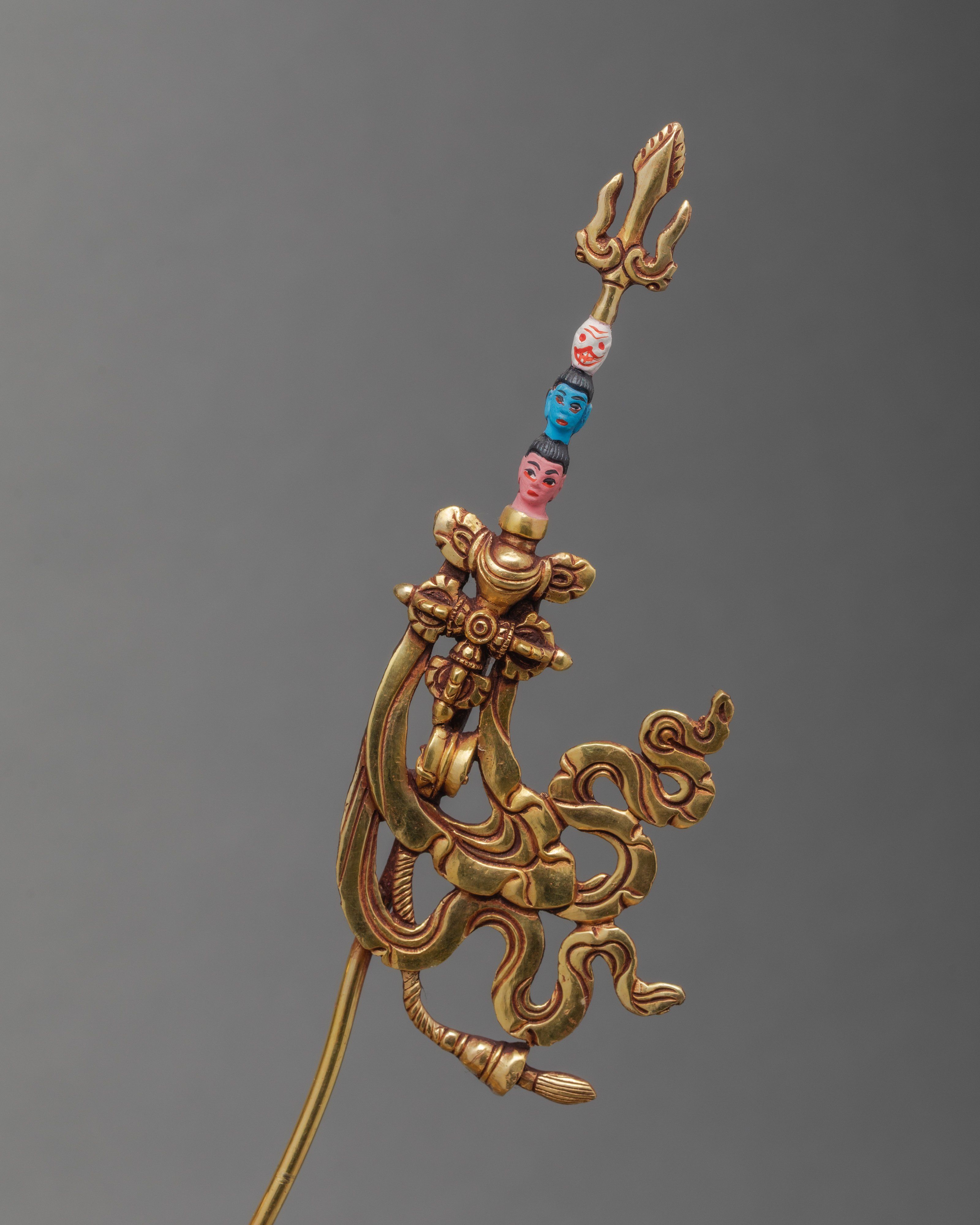 Guru Rinpoche Statue, Hand-made Guru Padmasambhava Statue, 24K Gold Plated