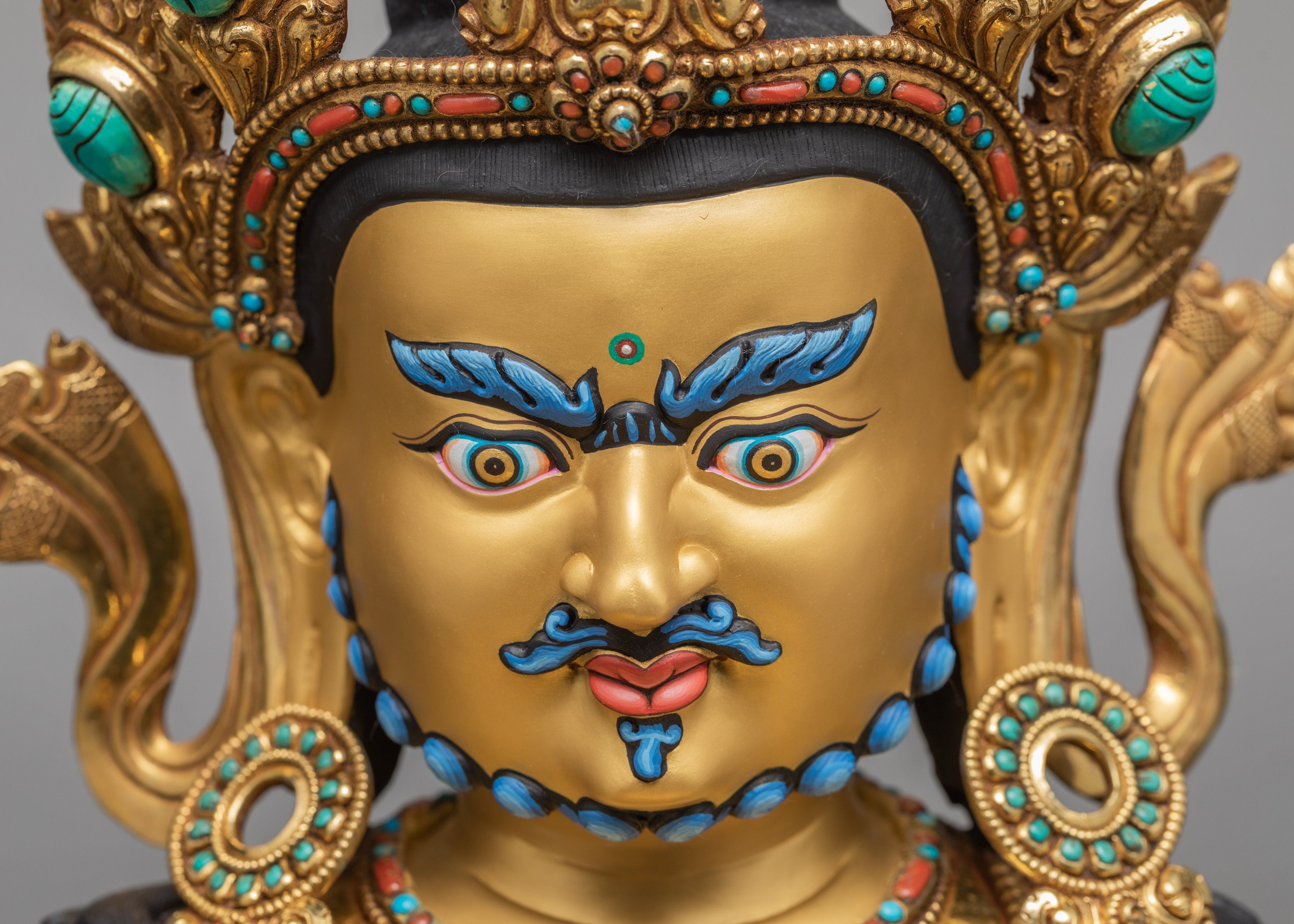 Jambhala Statue | Bodhisattva Yellow Dzambhala | Purely 24 k Gold Gilded Statue