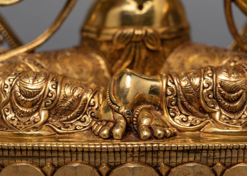 Ksitigarbha Statue | 24K Pure Gold Gilded | Bodhisattva Statue