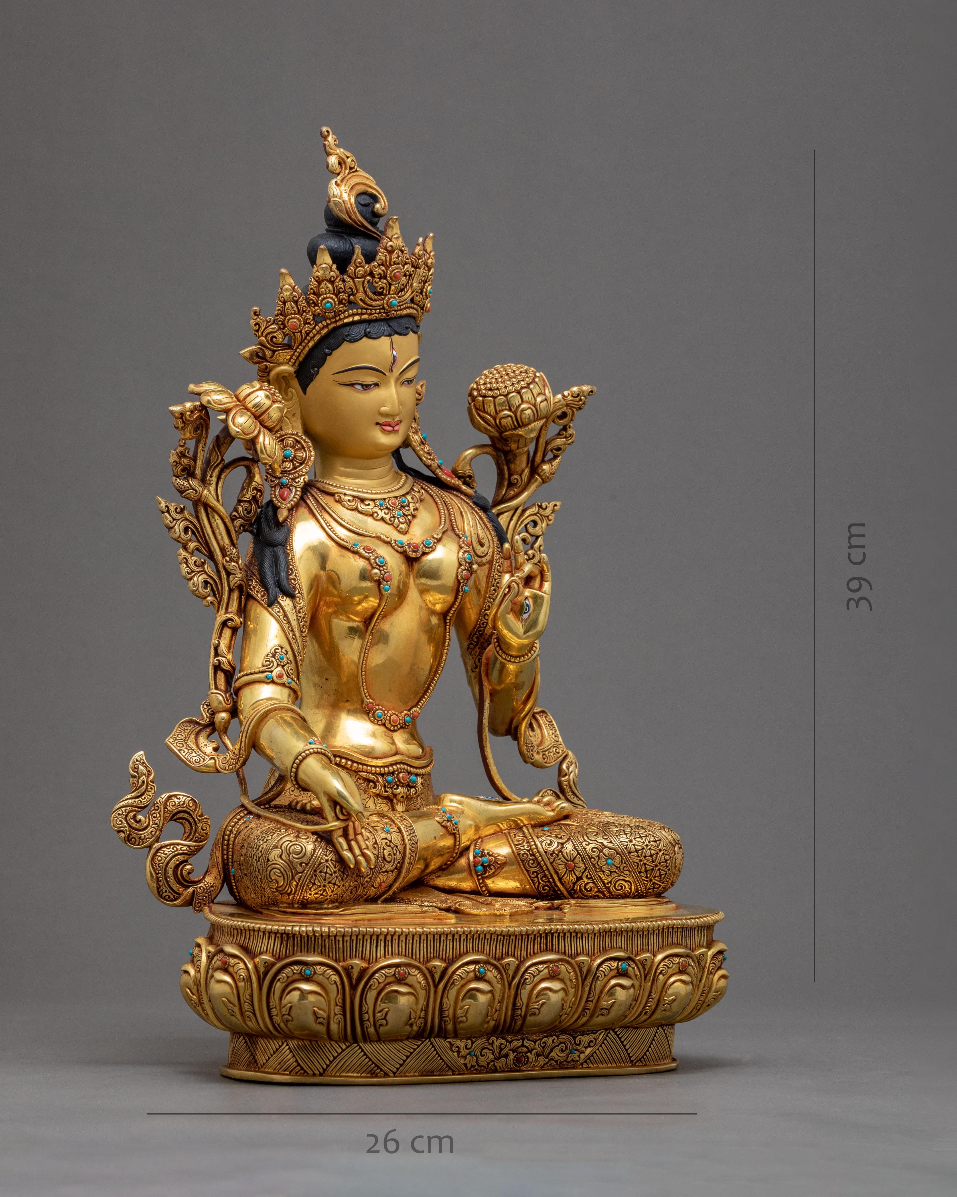 Tibetan White Tara | Long Life Deity | Himalayan Art Statue