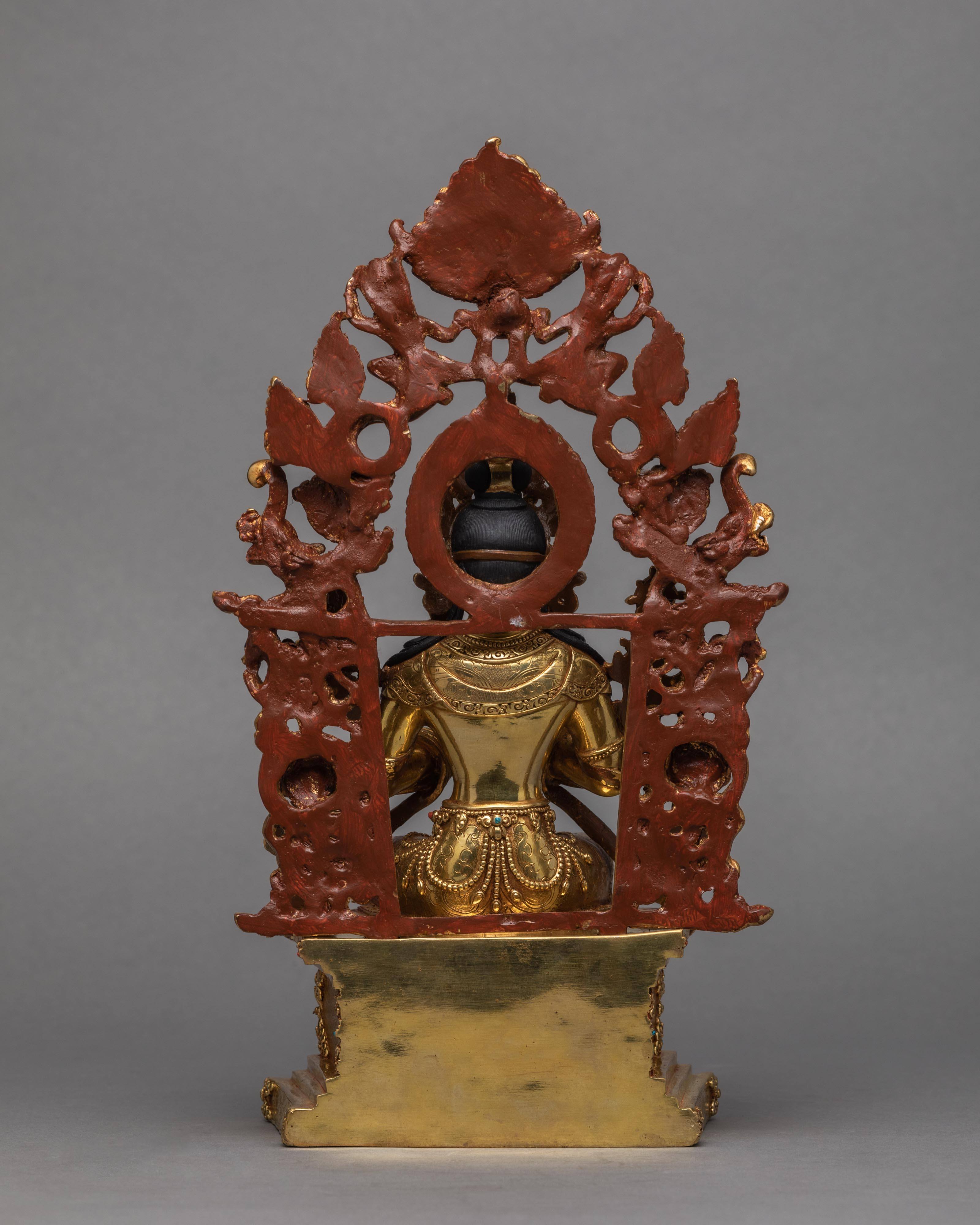 Maitreya Buddha | 24k Gold Hand Carved Buddha Statue | Himalayan Buddhist Art