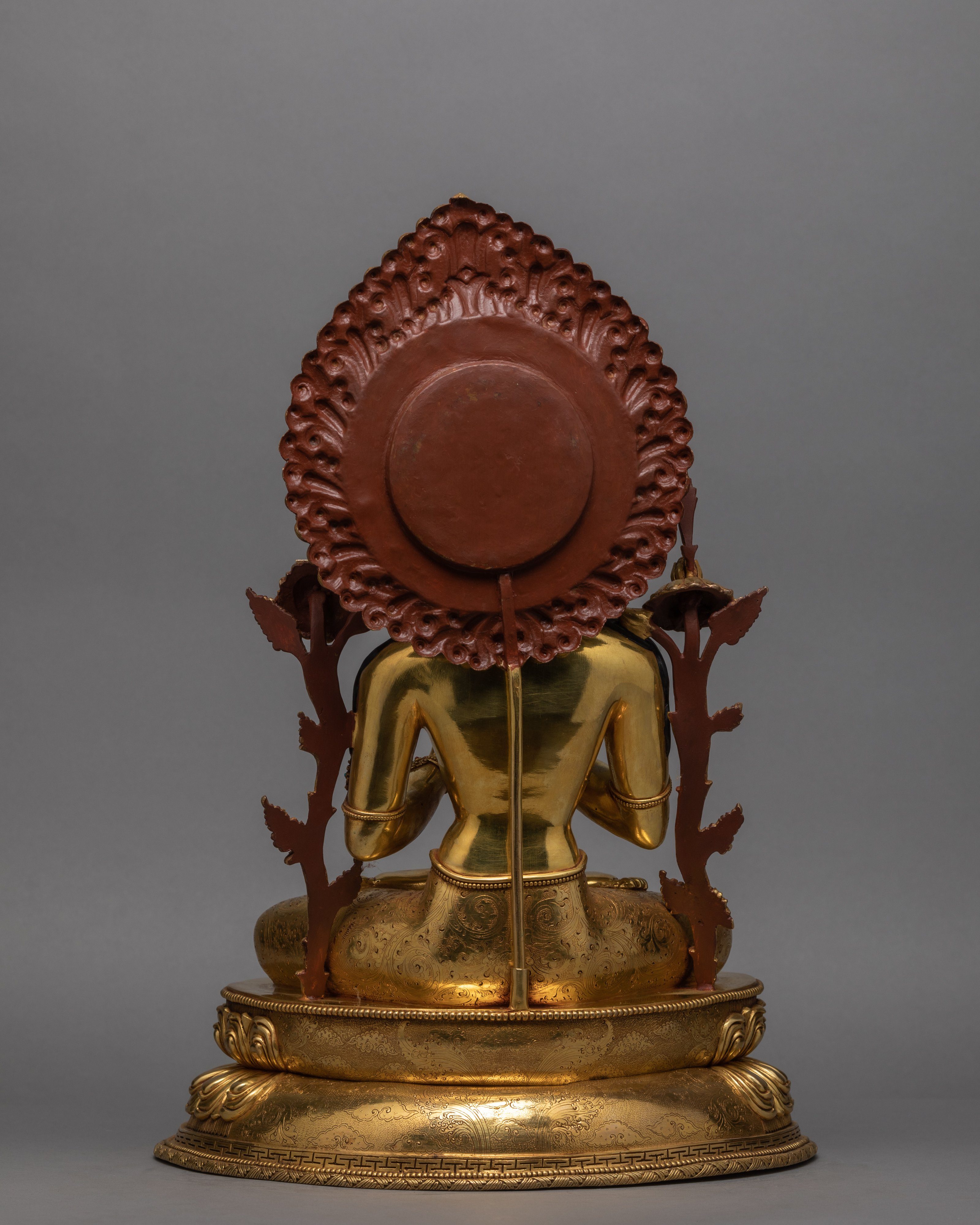 Manjushri Buddha Statue | 24K Gold Gilded Hand-carved Bodhisattva Statue
