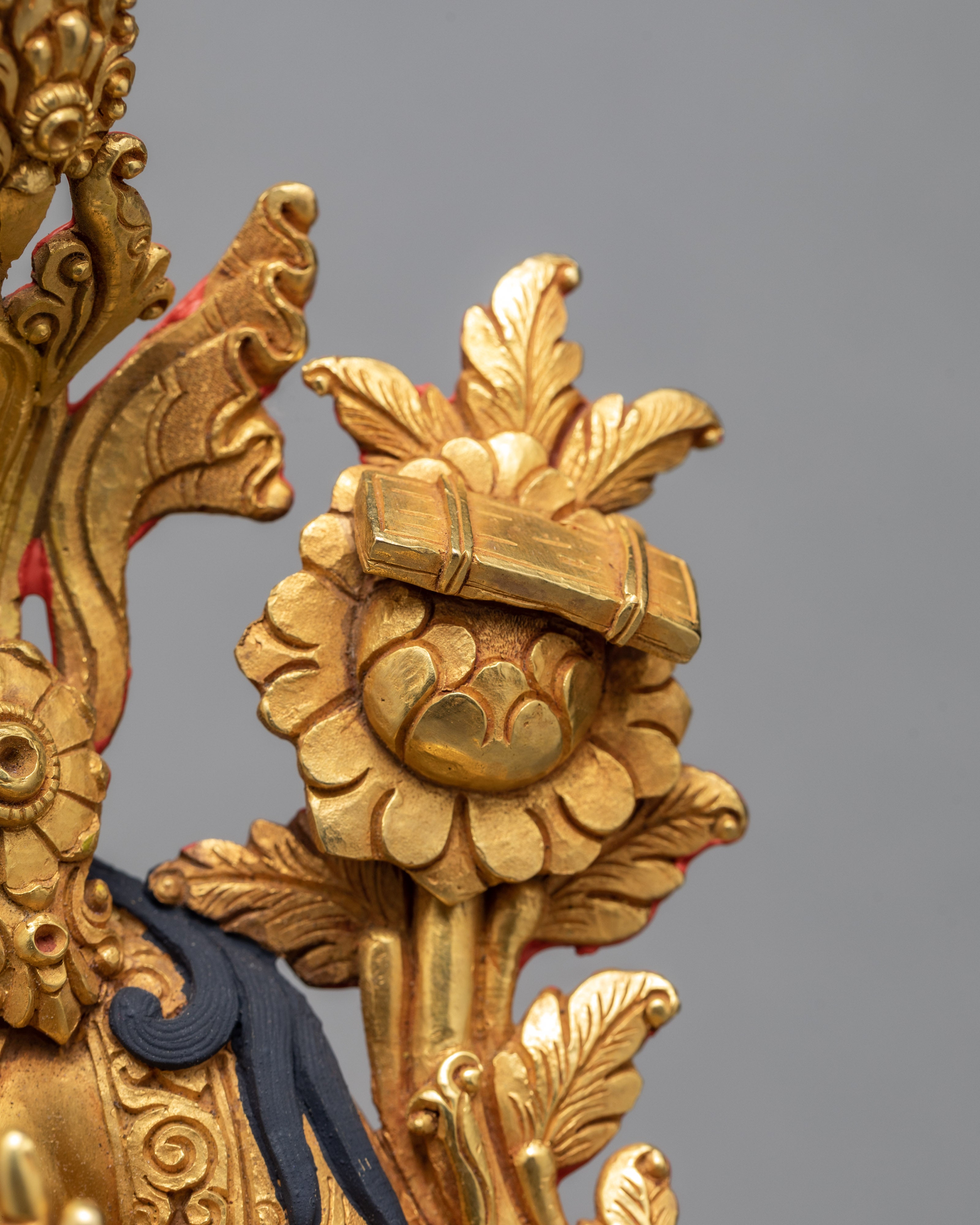 Manjushri | Bodhisattva Statue | Himalayan Statue Coated With Pure 24K Gold