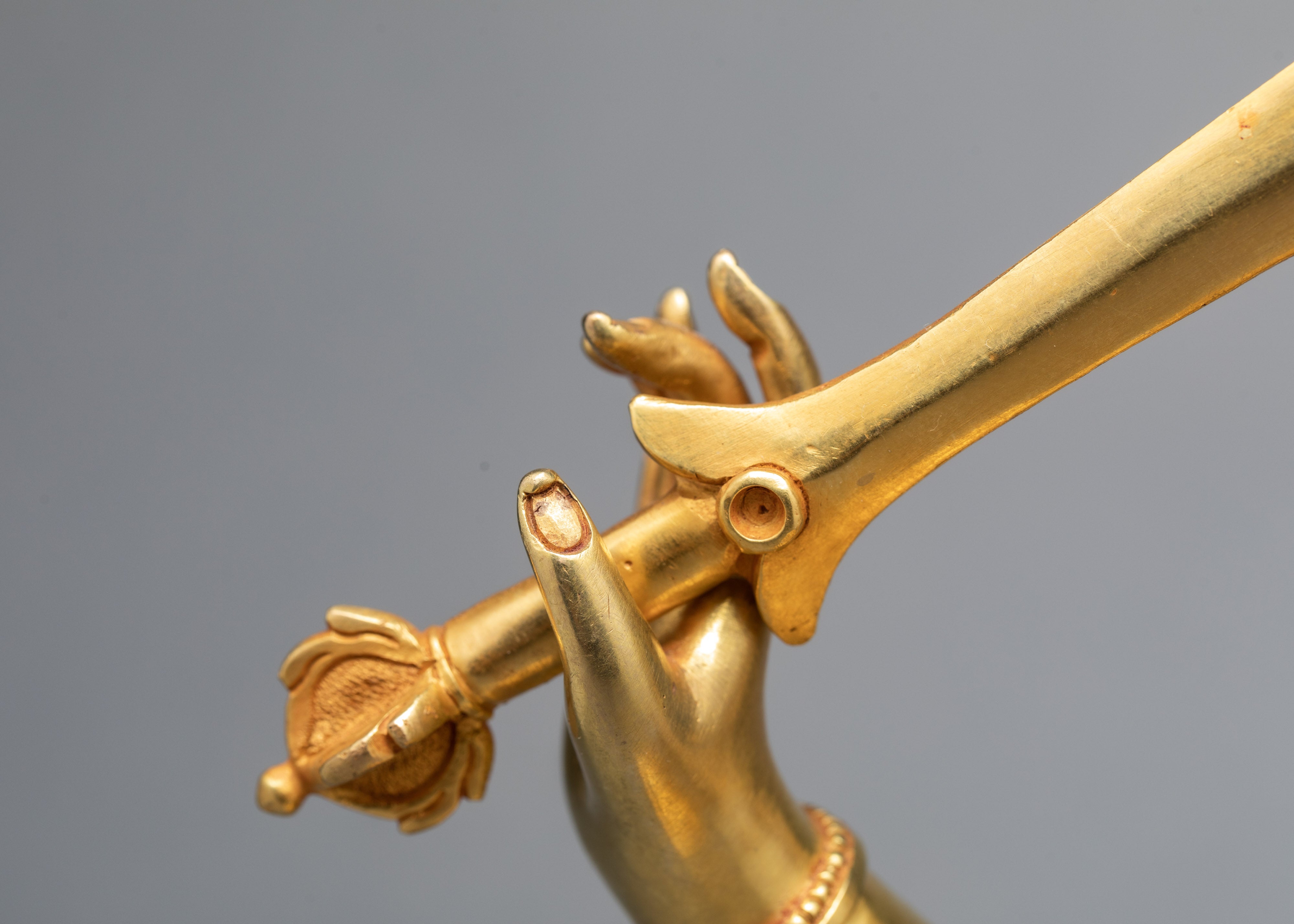 Manjushri | Bodhisattva Statue | Himalayan Statue Coated With Pure 24K Gold