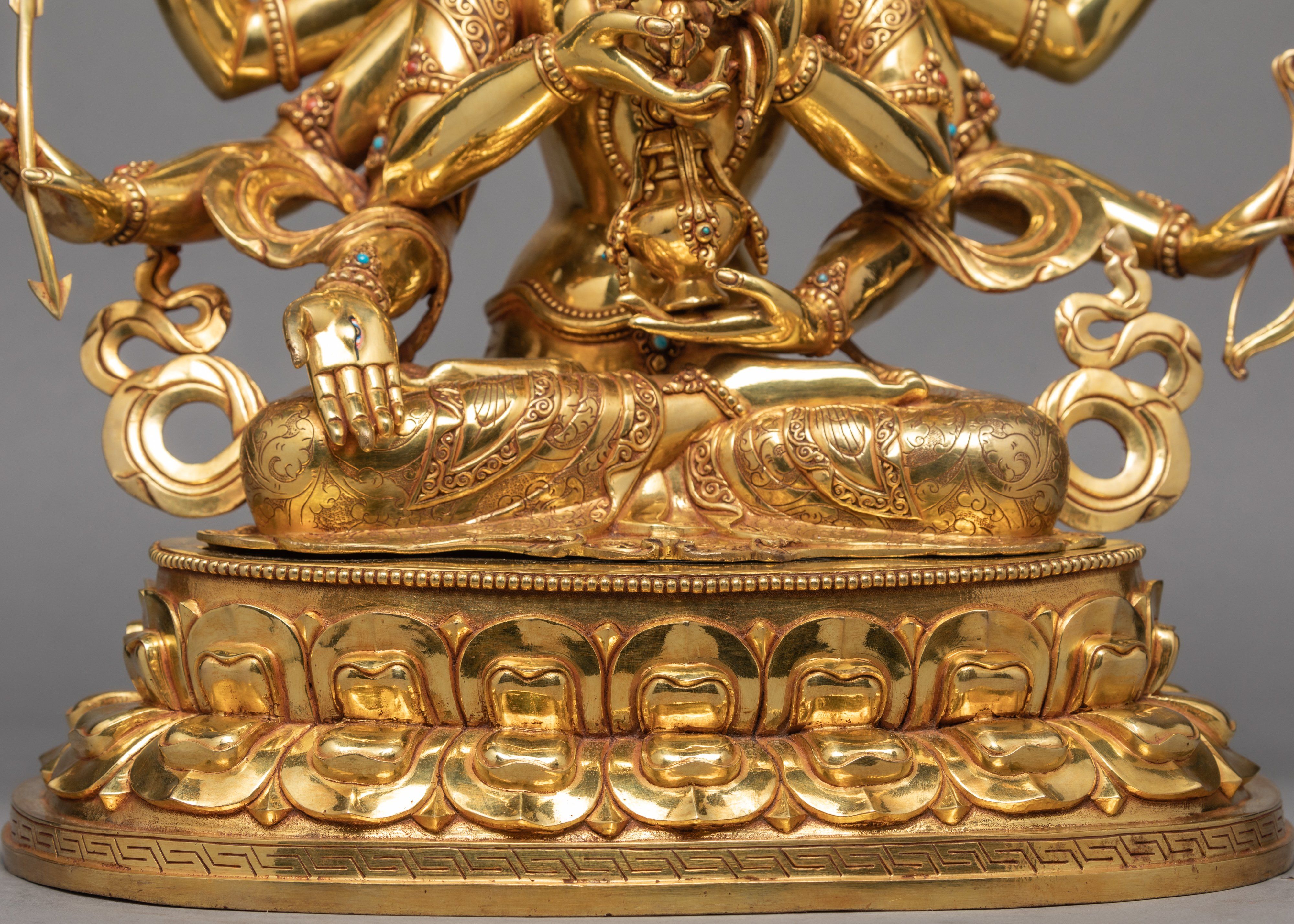 Namgyalma Statue, Ushnishavijaya, Handmade 24k Gold Tibetan Buddhist Statue