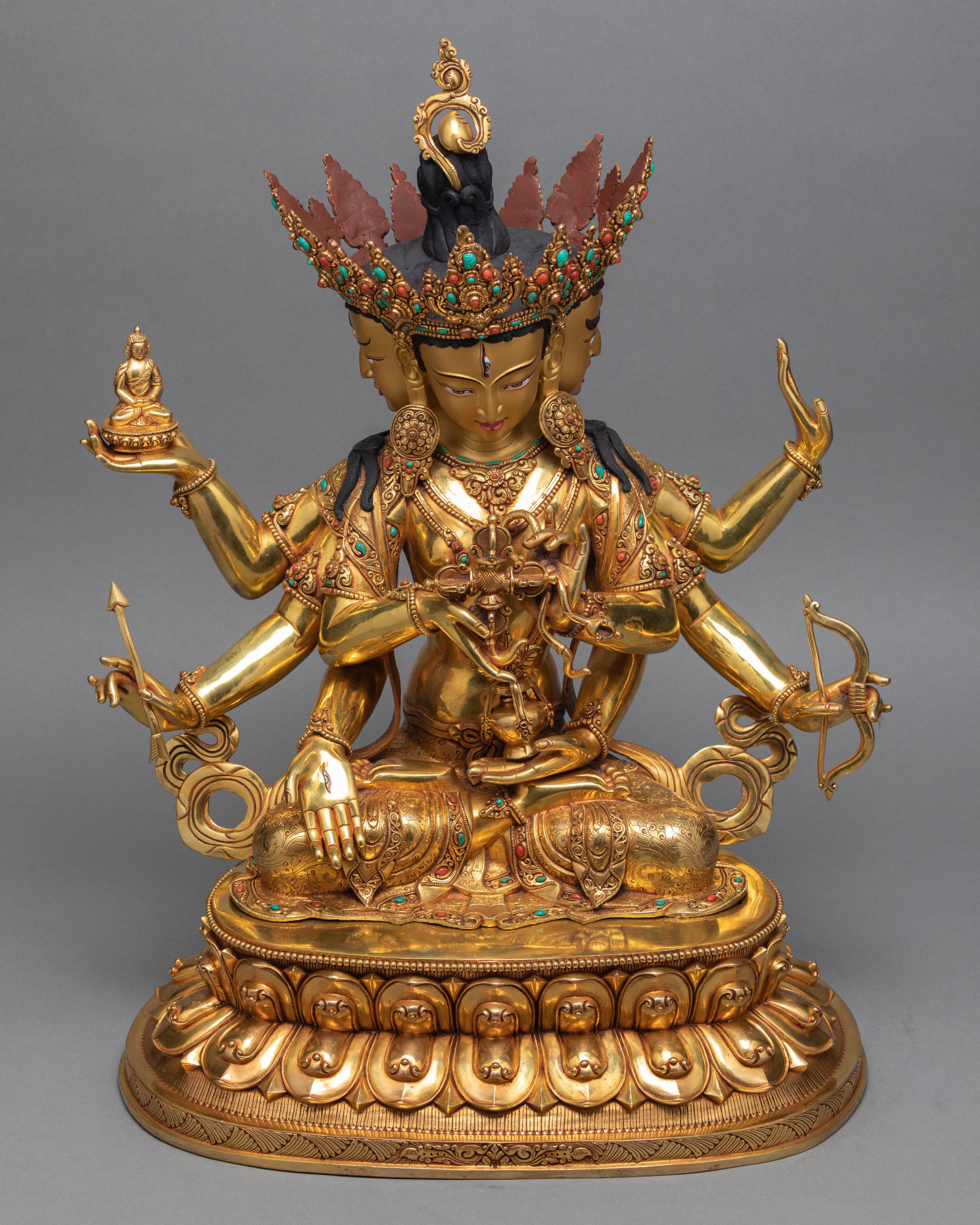 Rare Namgyalma (Ushnishavijaya ) Statue, Tibetan Buddhist Statue