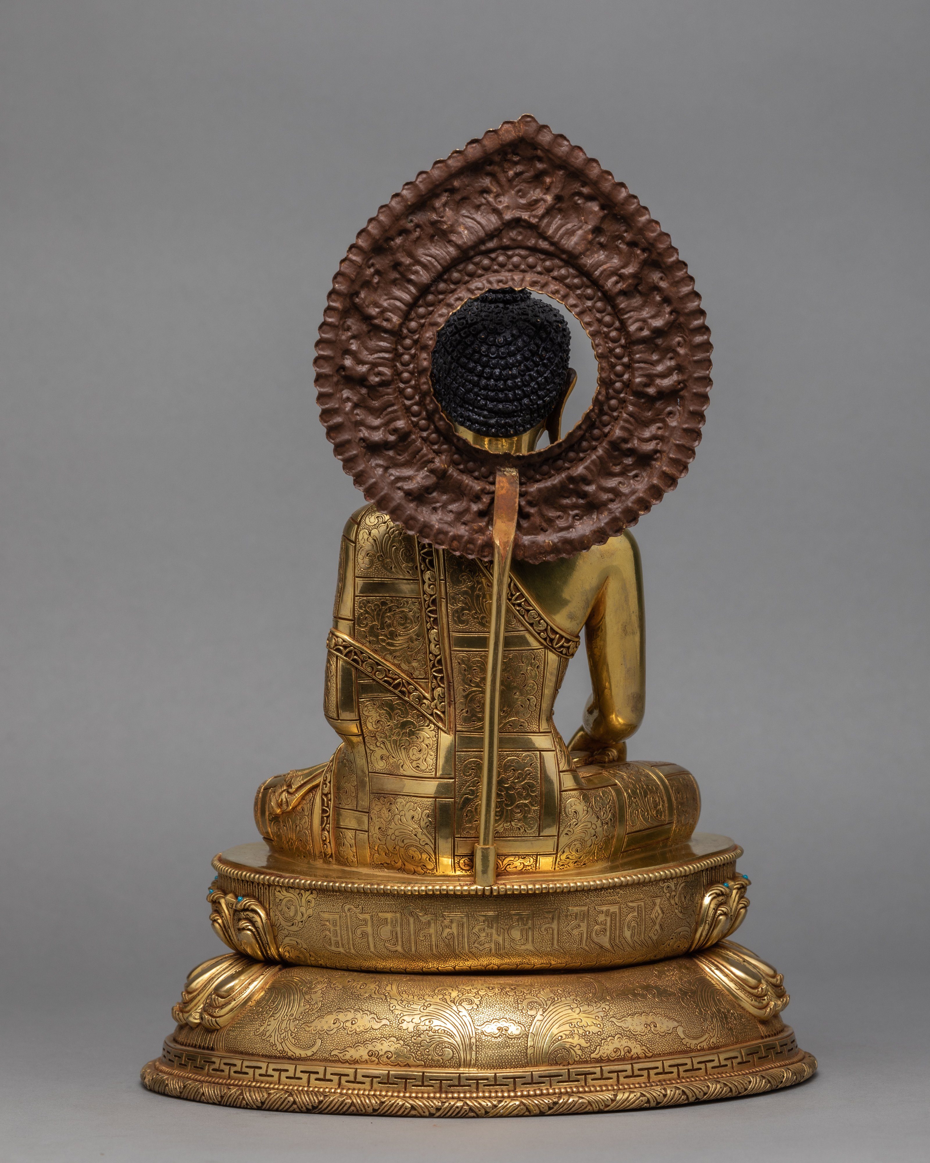 Shakyamuni Buddha Statue, Traditional 24k Gold Buddha Statue, Himalayan Art