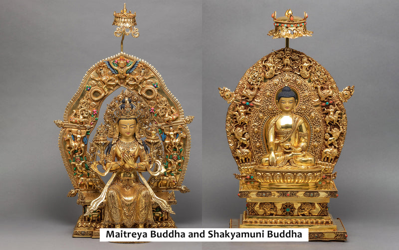 Maitreya Buddha and Shakyamuni Buddha
