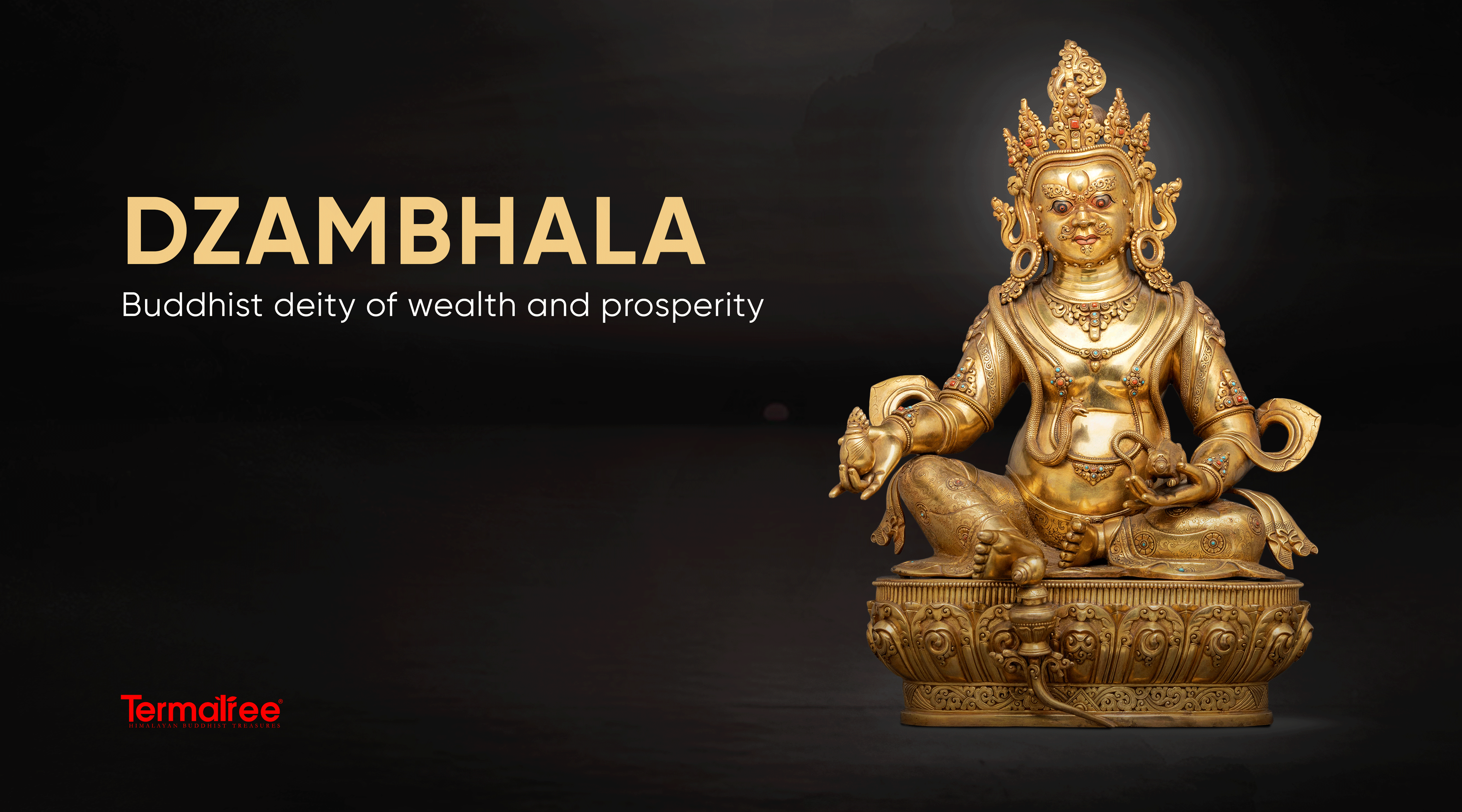 Golden Statue of Wealth Icon Dzambhala