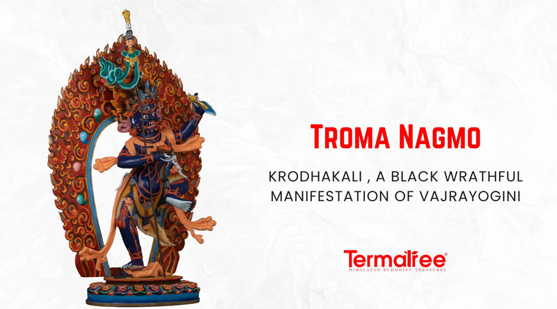 The black wrathful Vajrayogini manifests Vajrayana enlightenment wisdom rather than demonic power.