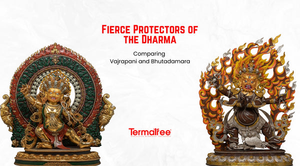 Vajrapani as a protector and supporter for those who seek the path of transformation, as well as a formidable deity in his terrifying zenith form of Bhutadamara.