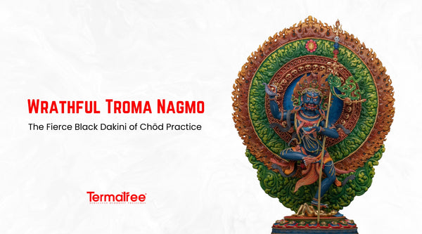 Troma Nagmo, the fierce black Dakini, is one of the strongest and most enigmatic figures in Tibetan Buddhism.
