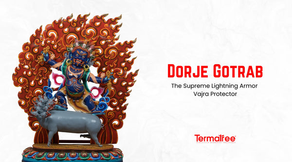 Dorje Gotrab, or Vajra Armor, is one of the most terrifying and respected protectors in the Vajrayana Buddhist tradition. 