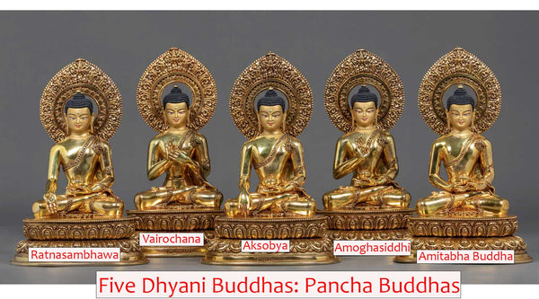  The 5 Dhyani Buddha: Pancha Buddha Statue Set