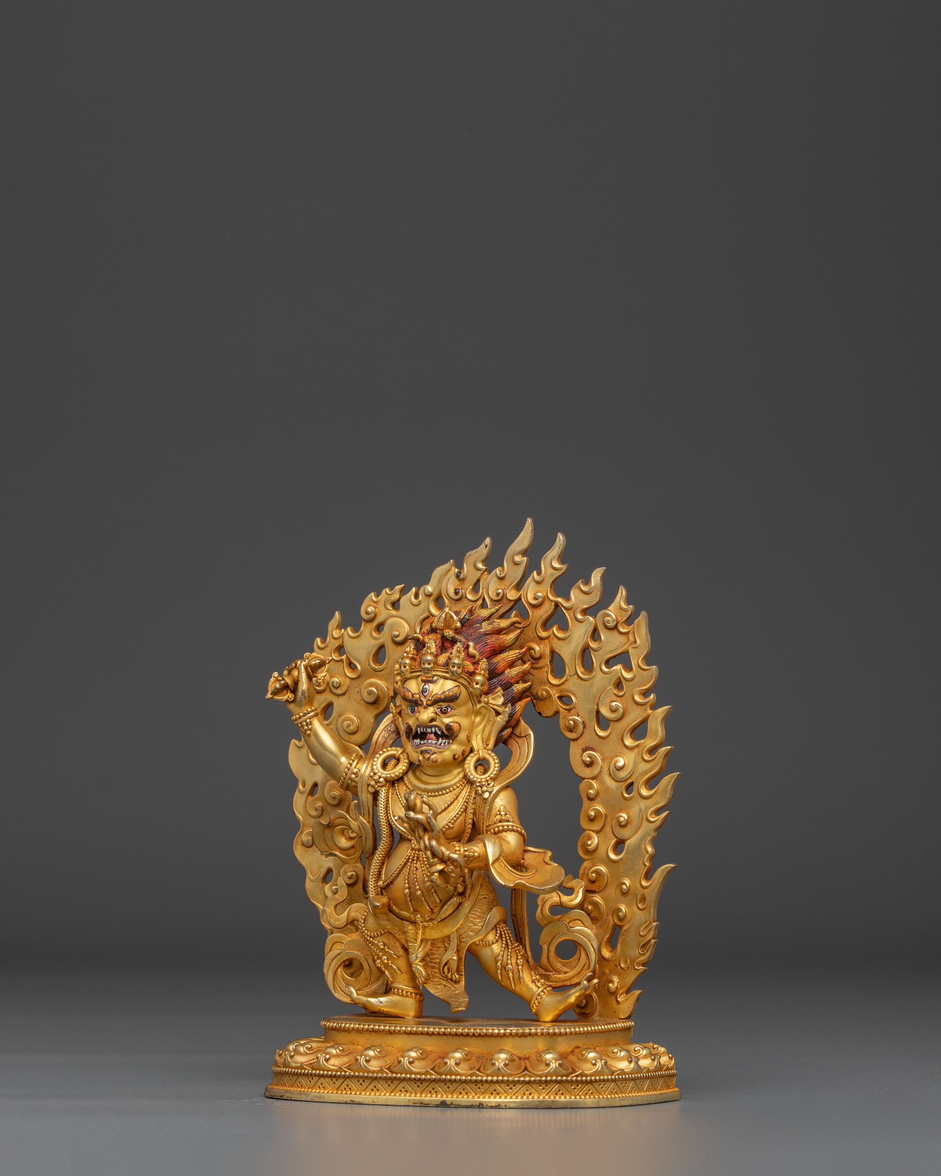 Tibetan Vajrapani Copper Figurine, Protector Deity | Symbol of Power