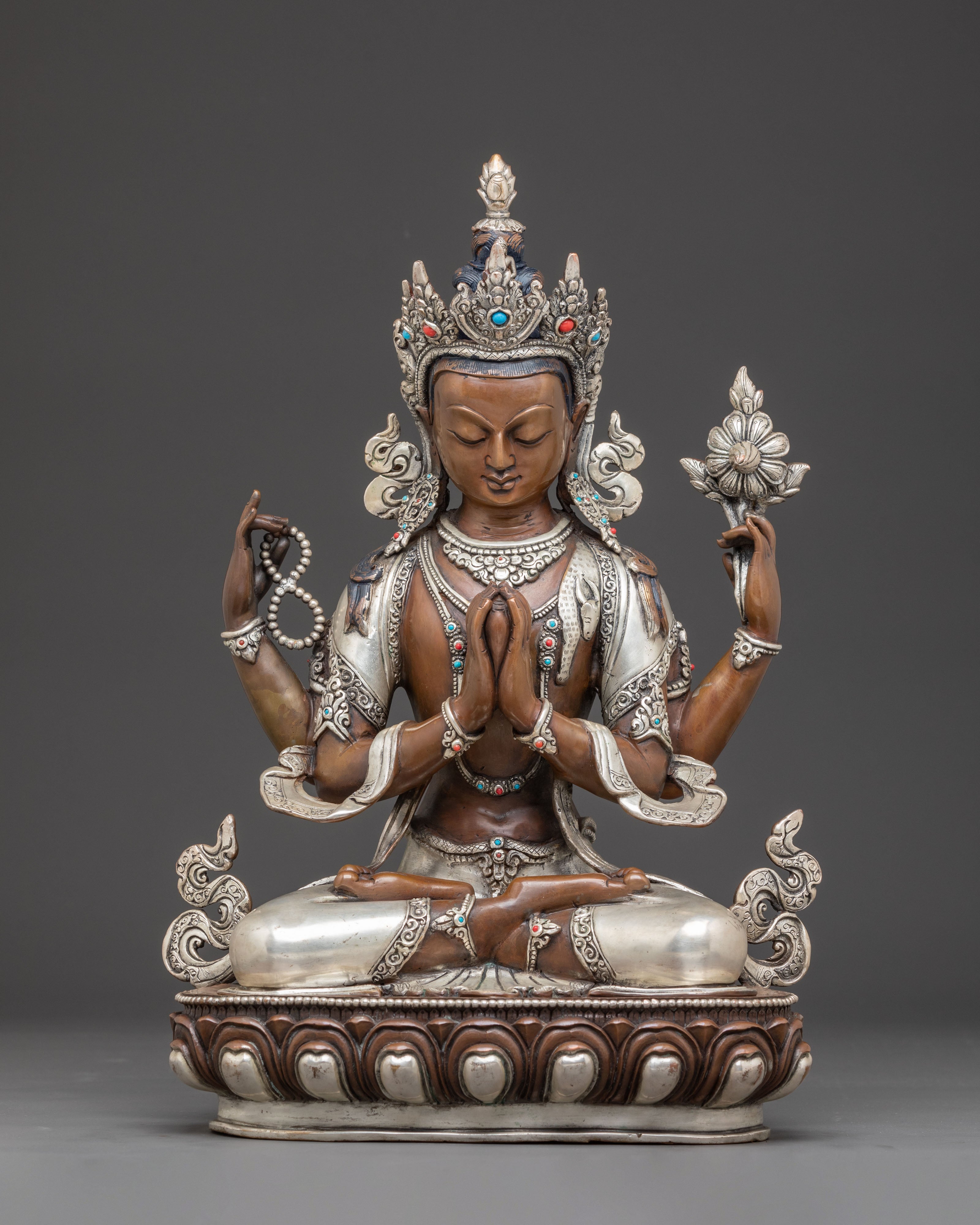 Chenrezig - The Compassionate Bodhisattva Statue | Tibetan Sculpture