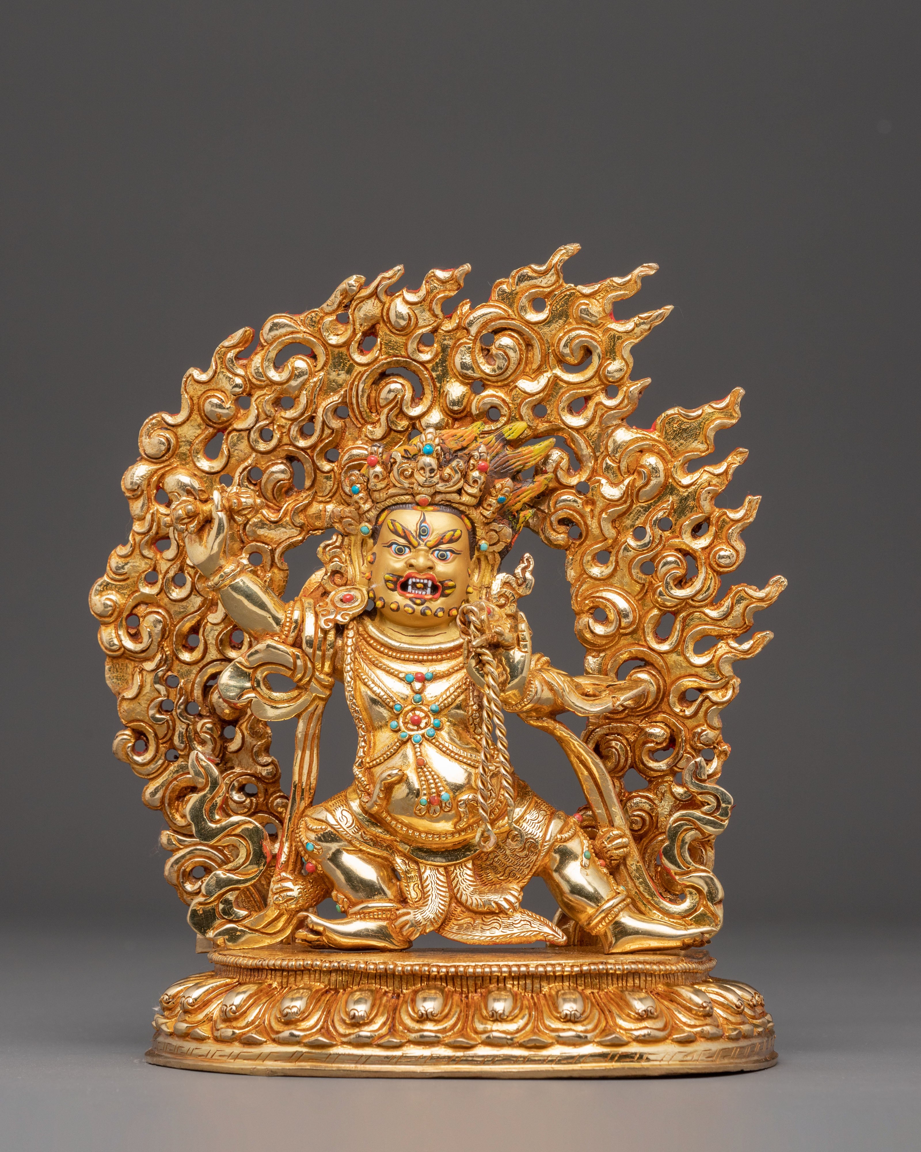 Tibetan Protector Deity Vajrapani Copper Figurine | Guardian of Dharma