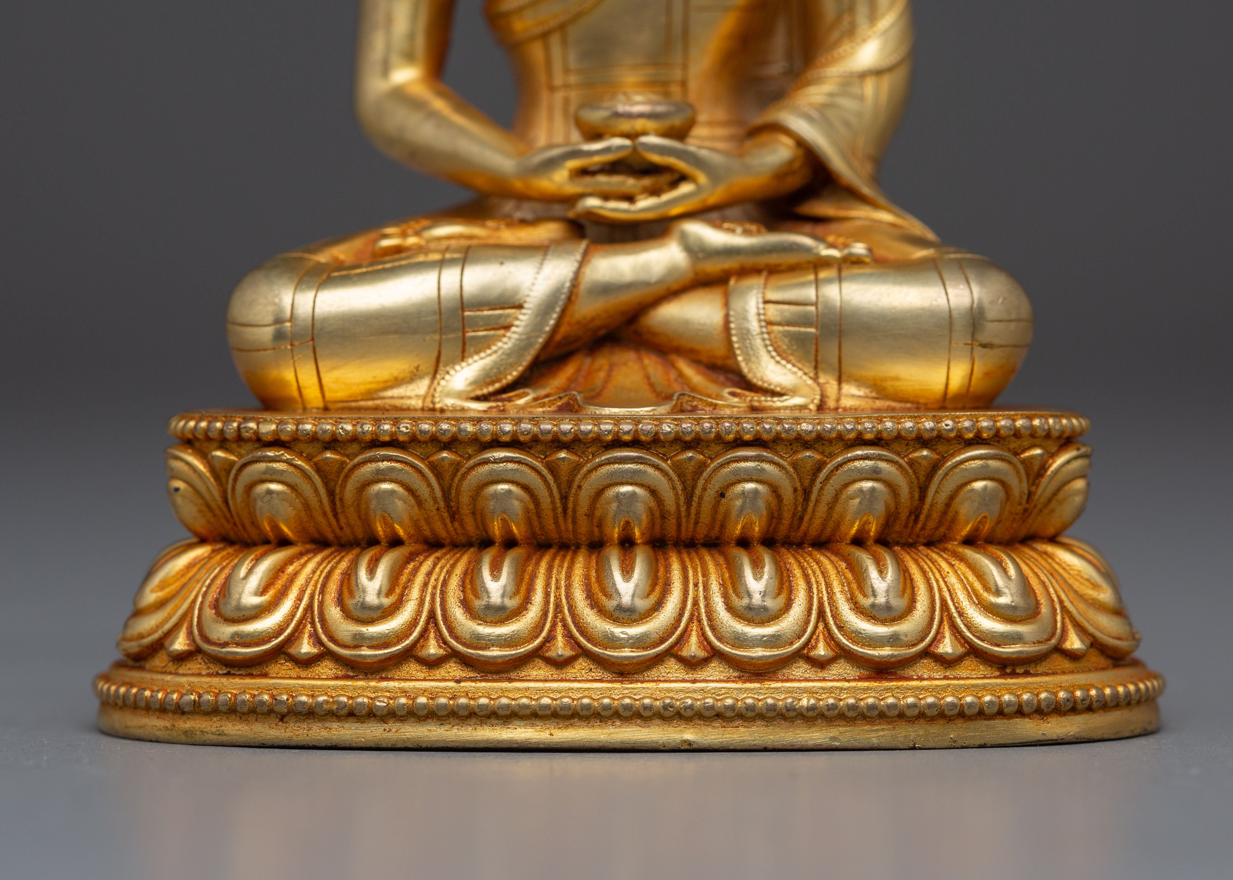 Machine-Made Golden Statue of Amitabha Buddha | Altar Decor