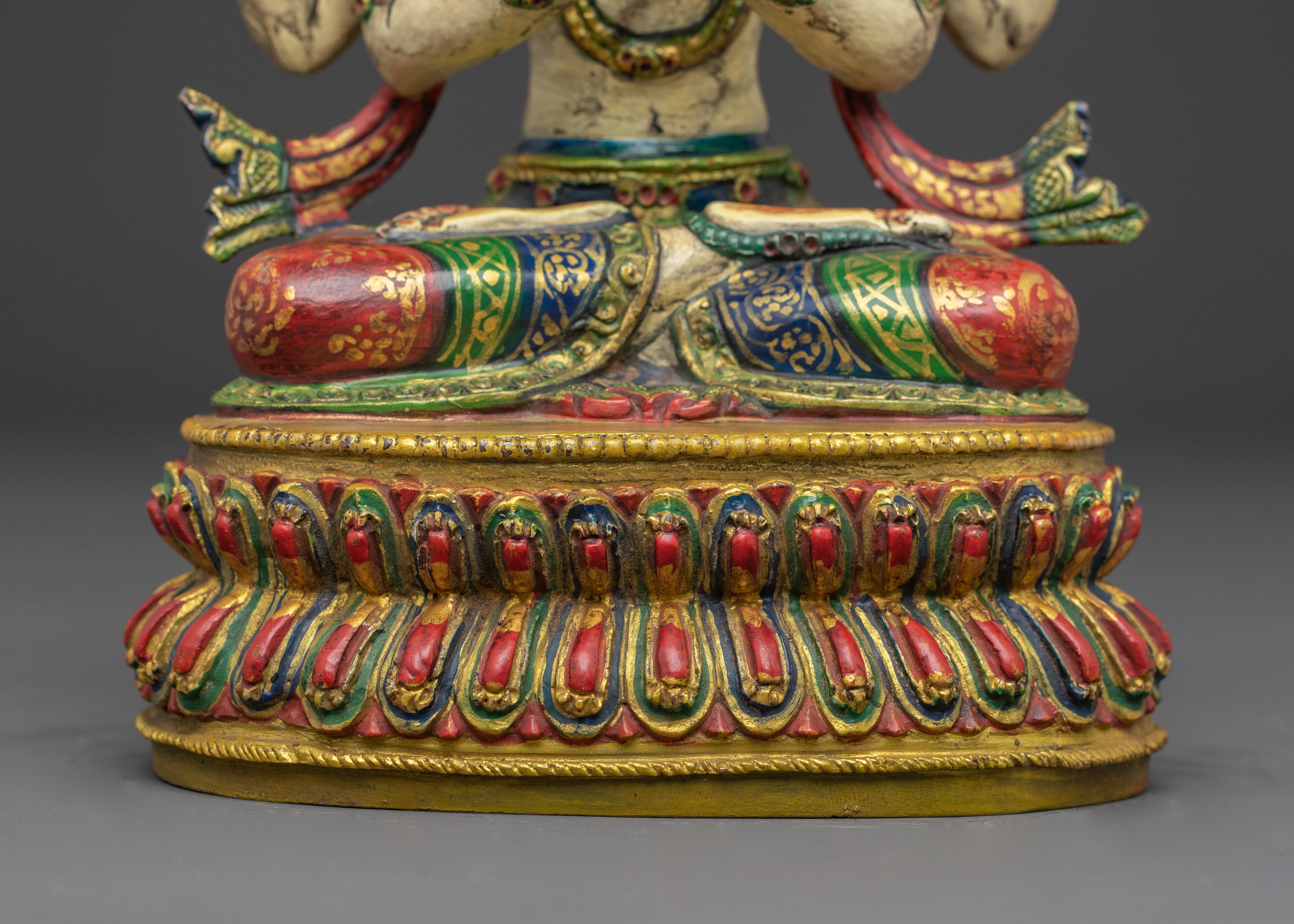 Tibetan Chenrezig Figurine: Lord of Compassion | Meditation Altar Decor
