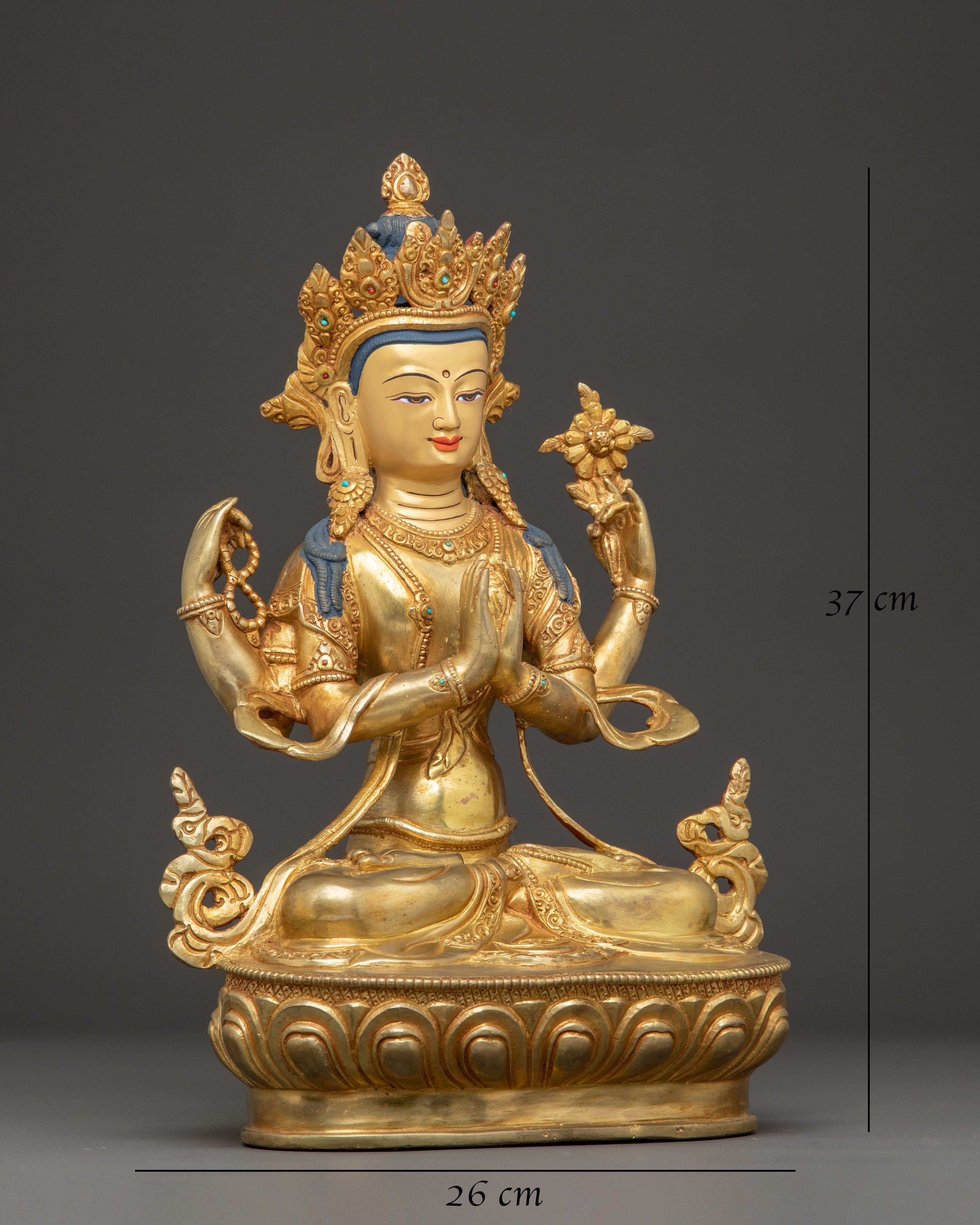 Golden Chenrezig Artwork: Lord of Compassion 