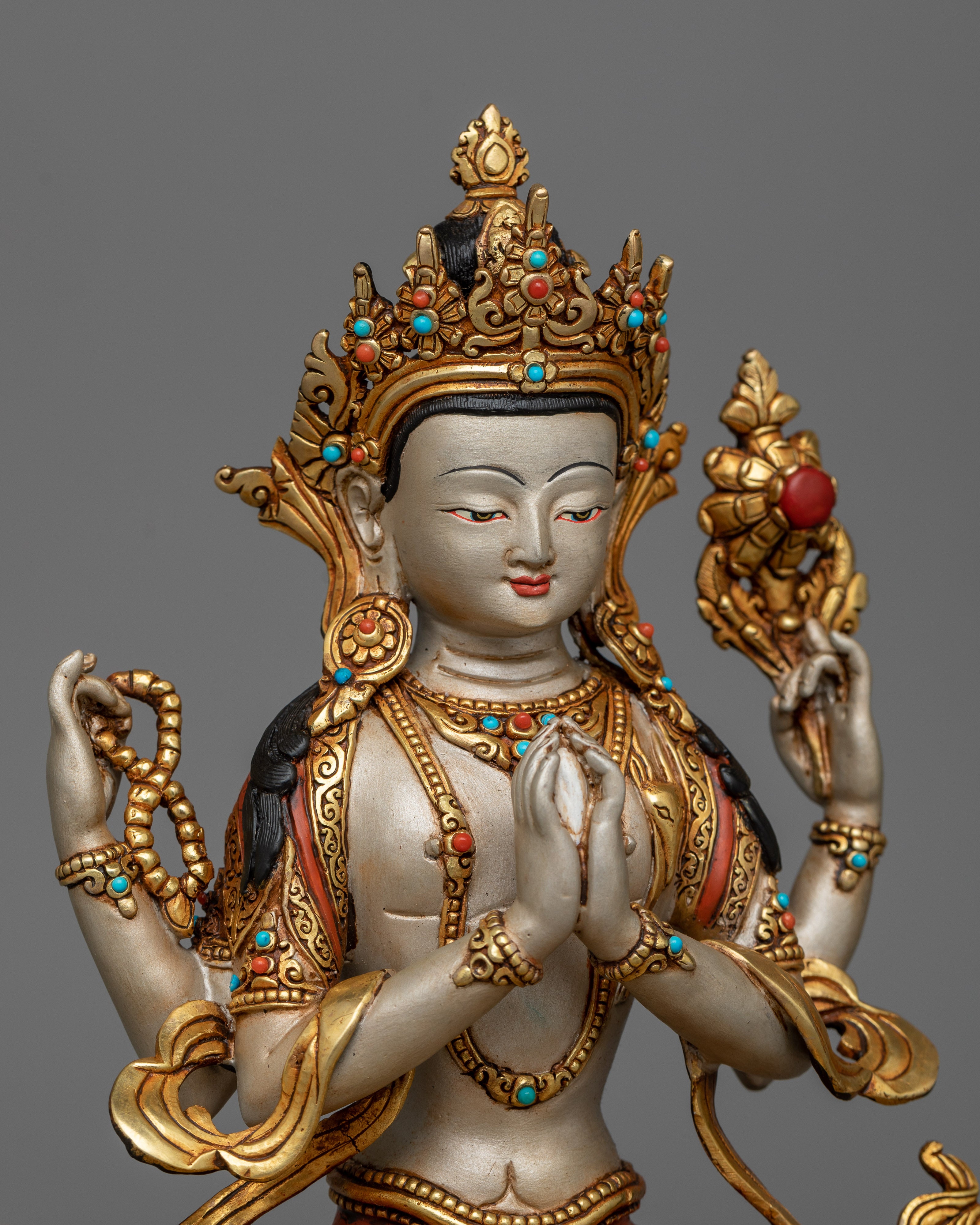 Beautiful Chenrezig Sculpture | Hand-Painted Symbol of Unconditional Love