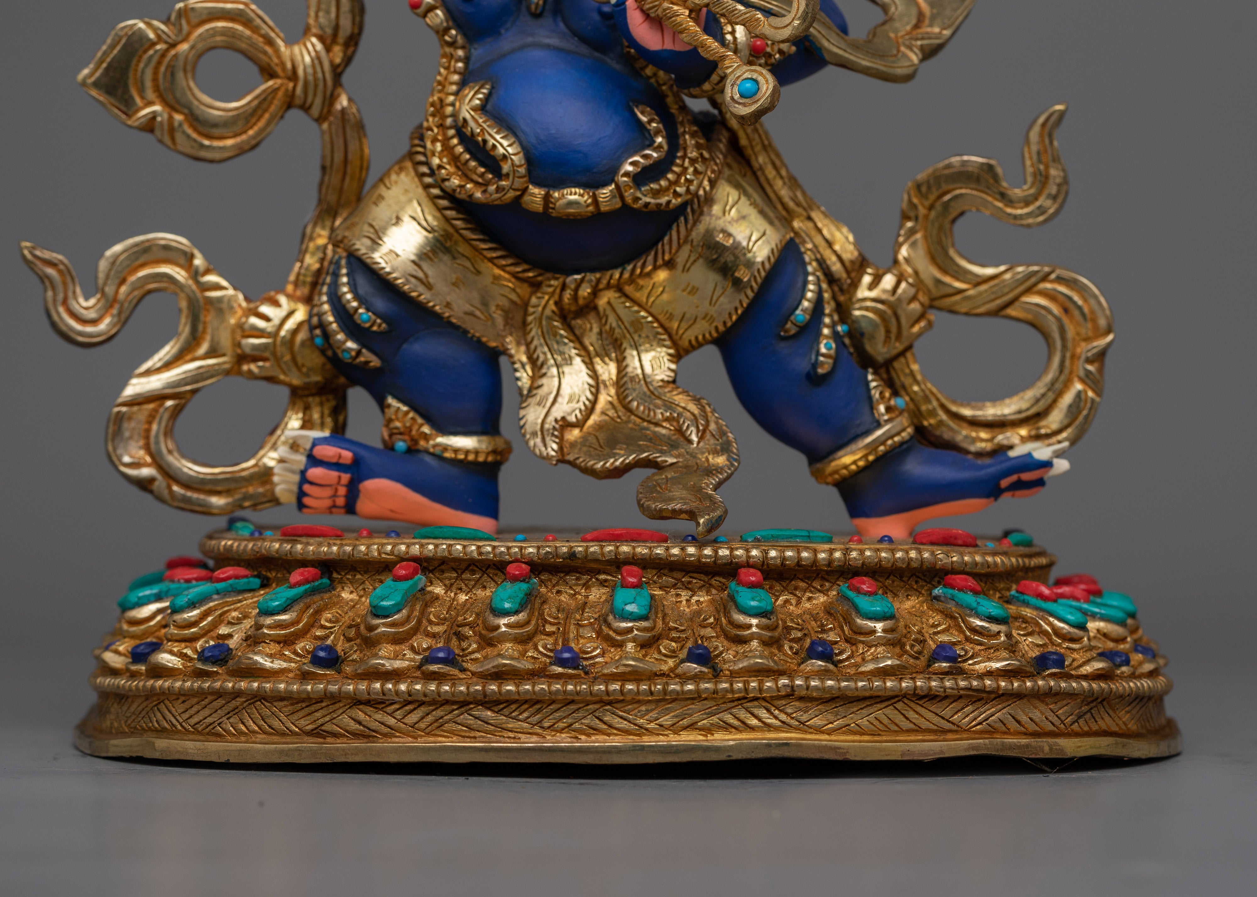 Heruka Vajrapani Sapphire Blue Colored Statue | Handcrafted Symbol of Power