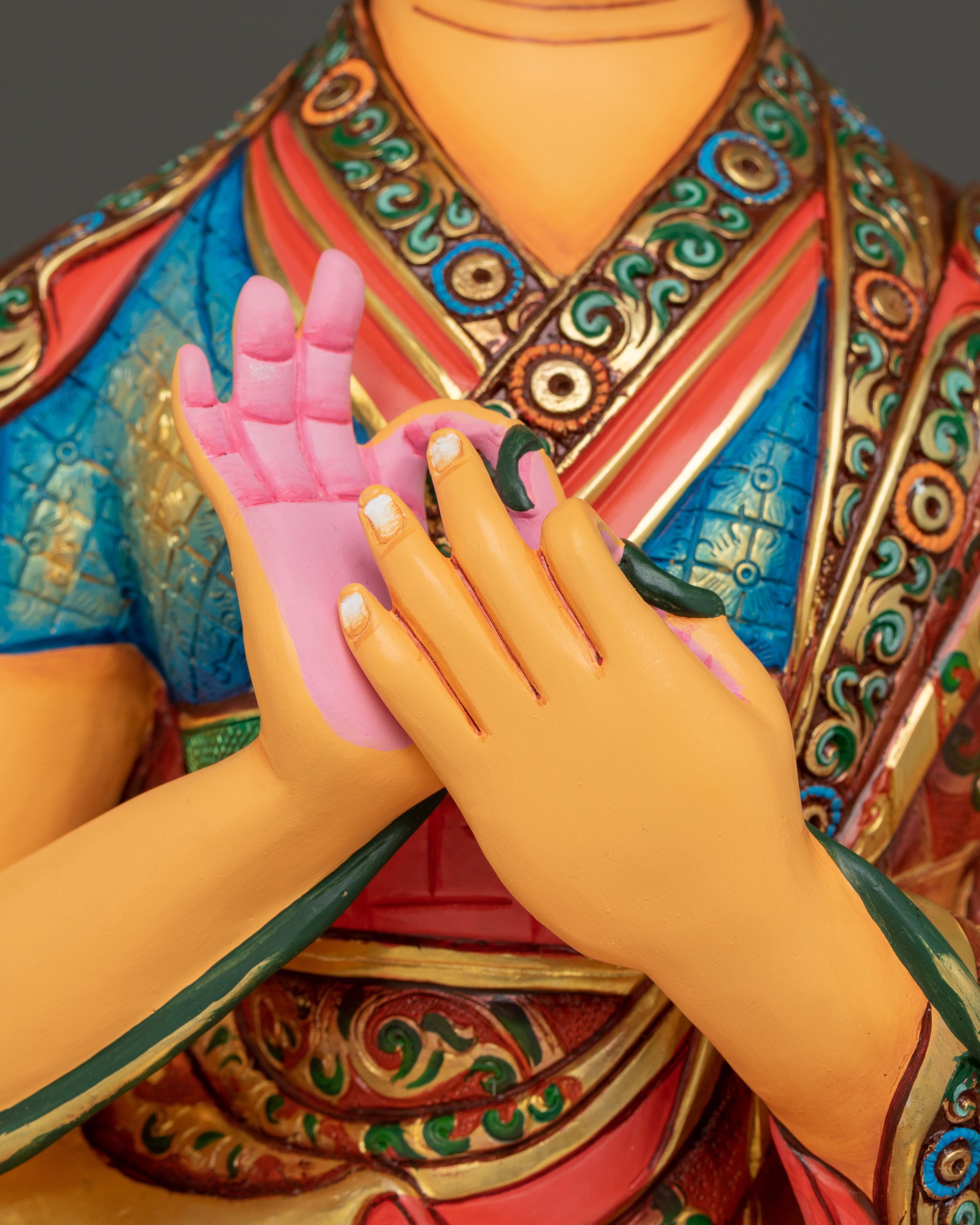 Handmade Tsongkhapa Statue Set | Symbolism of Wisdom and Compassion