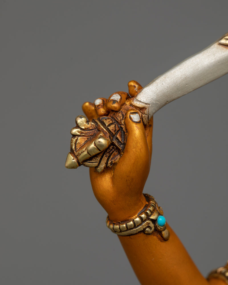 Colorful Manjushri Statue | Wisdom’s Radiant Beacon in Hand-Painted Detail