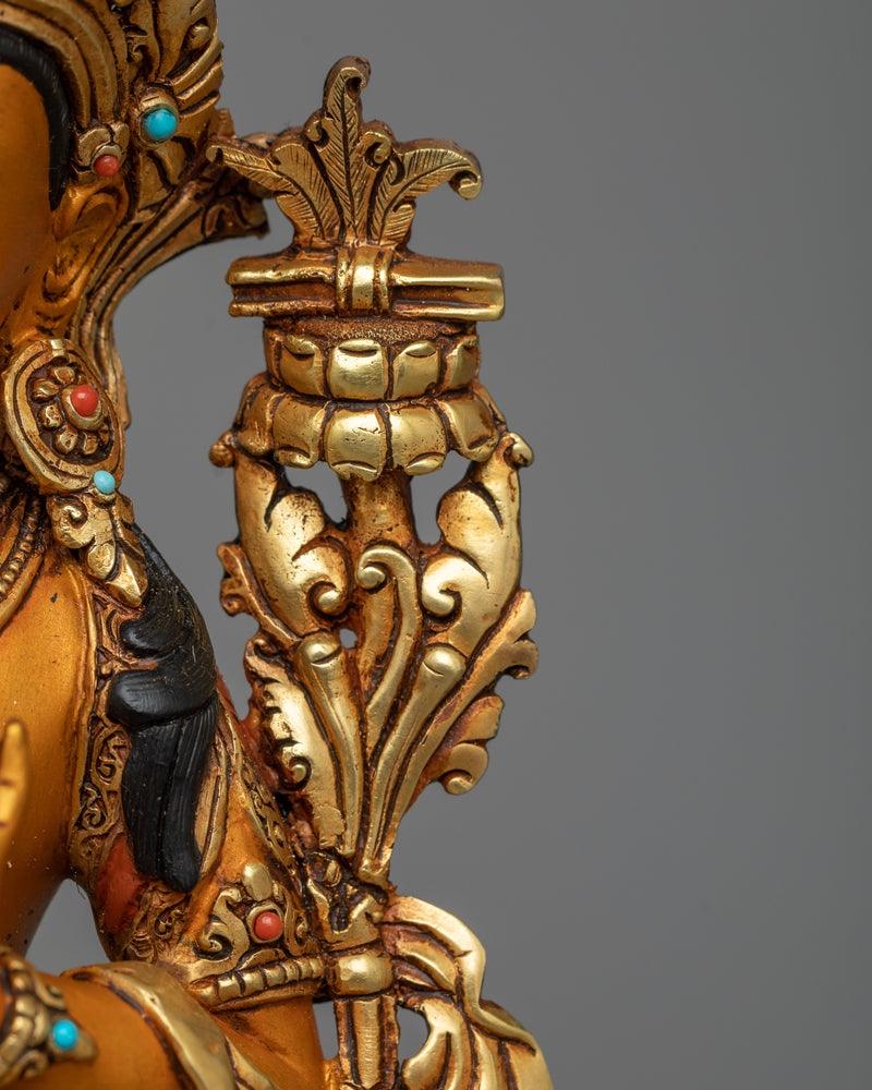 Colorful Manjushri Statue | Wisdom’s Radiant Beacon in Hand-Painted Detail