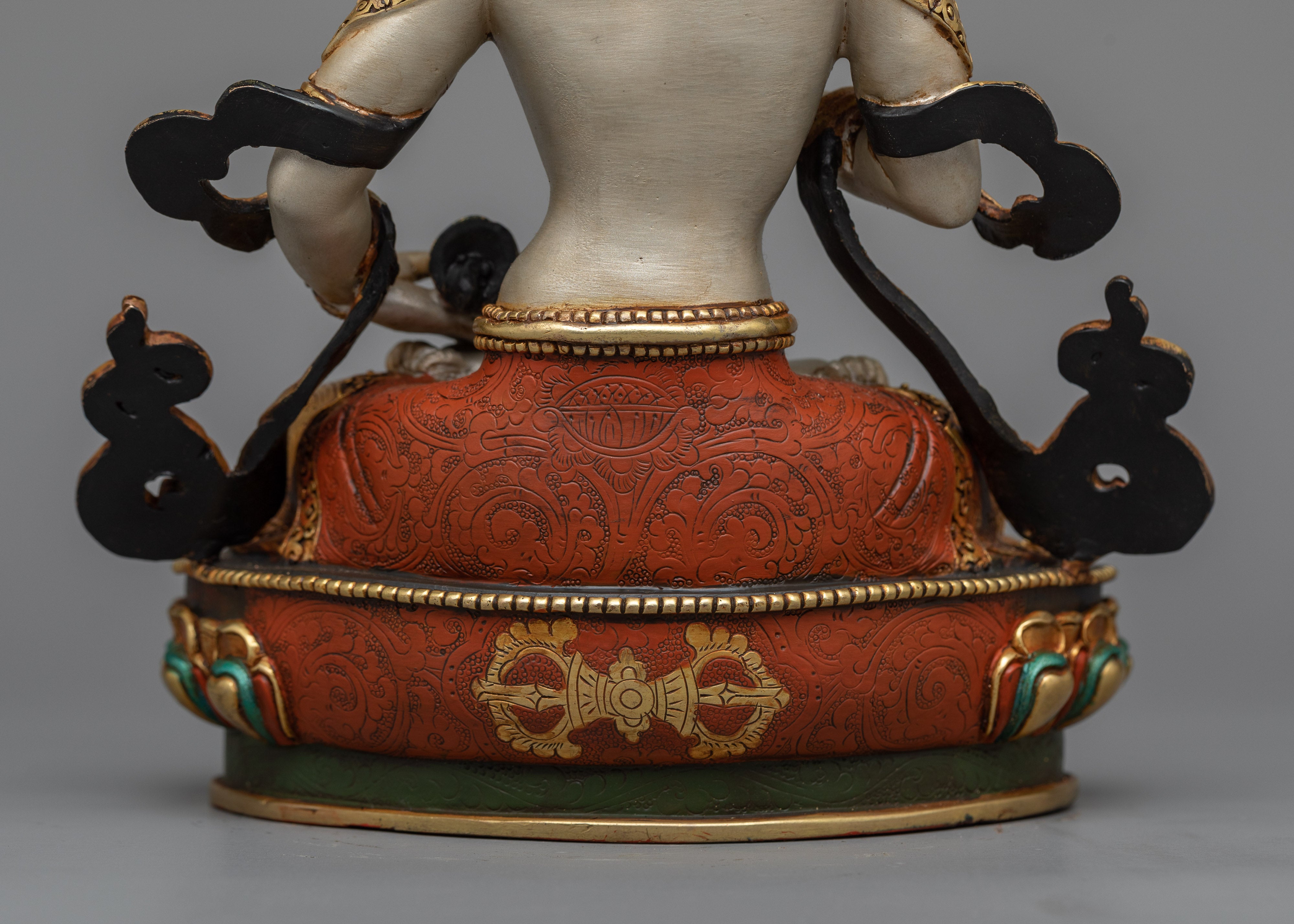 Colorful Vajrasattva Sculpture | 24K Gold Gilded with Hand-Painted Details