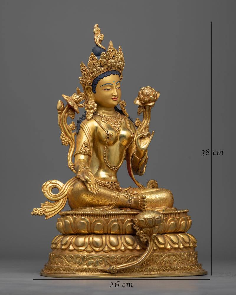 Beautiful Green Tara Sculpture | Embodiment of Liberation and Protection