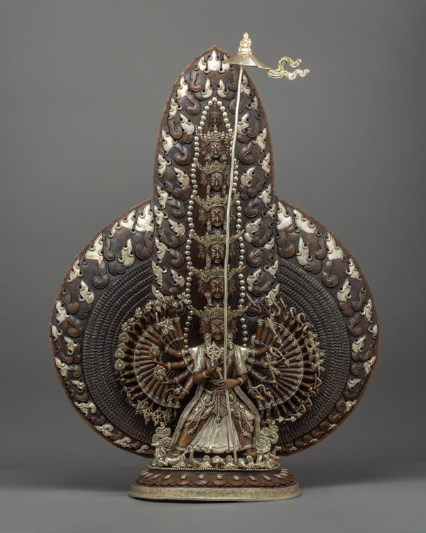 white-umbrella-goddess-statue