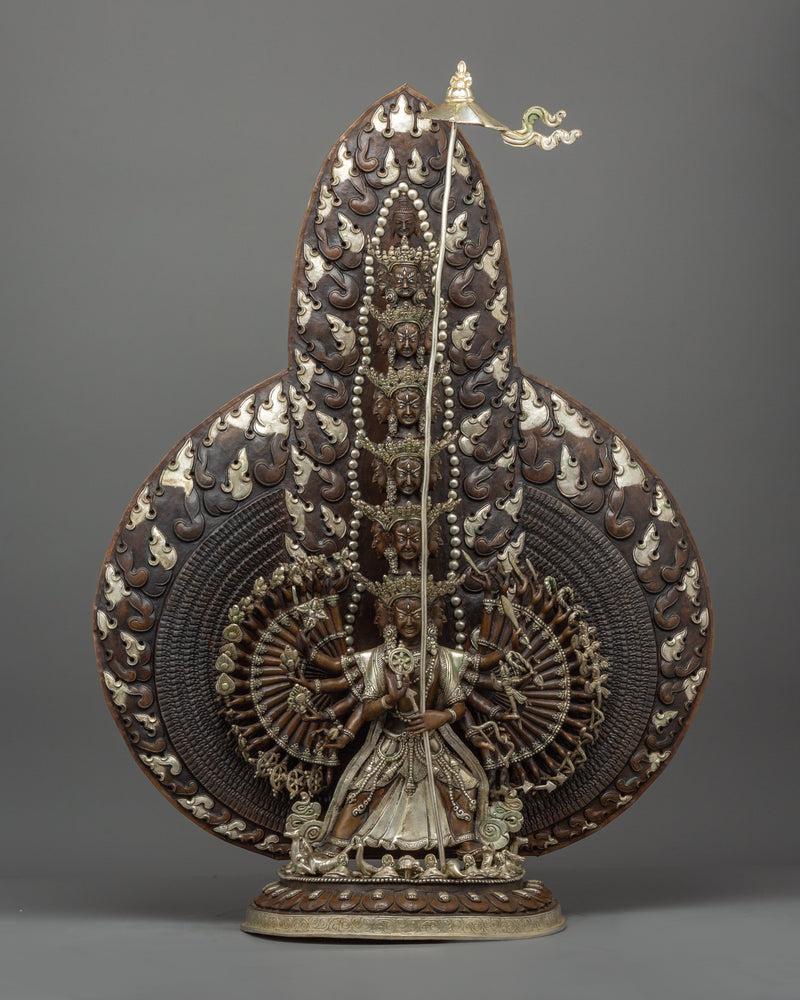 white-umbrella-goddess-statue