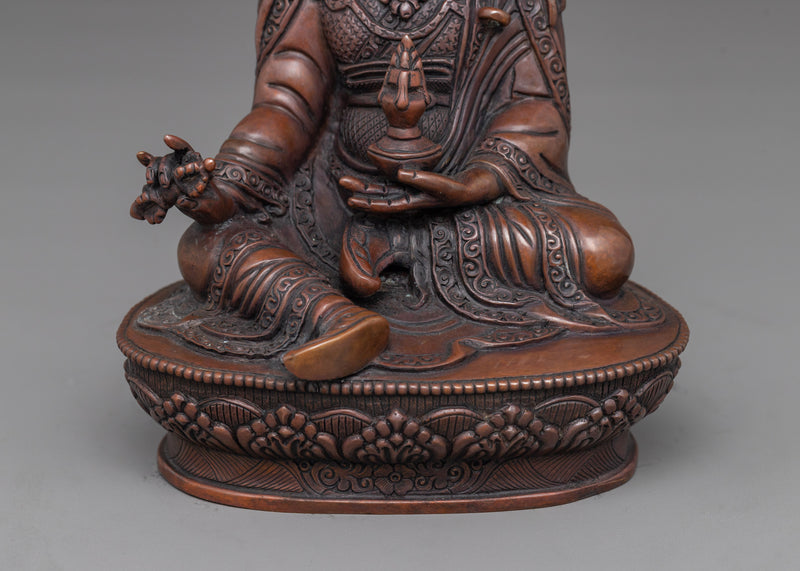 Tibetan Buddhist Guru Rinpoche Lotus Born Master Statue | Traditionally Hand-Carved Figurine